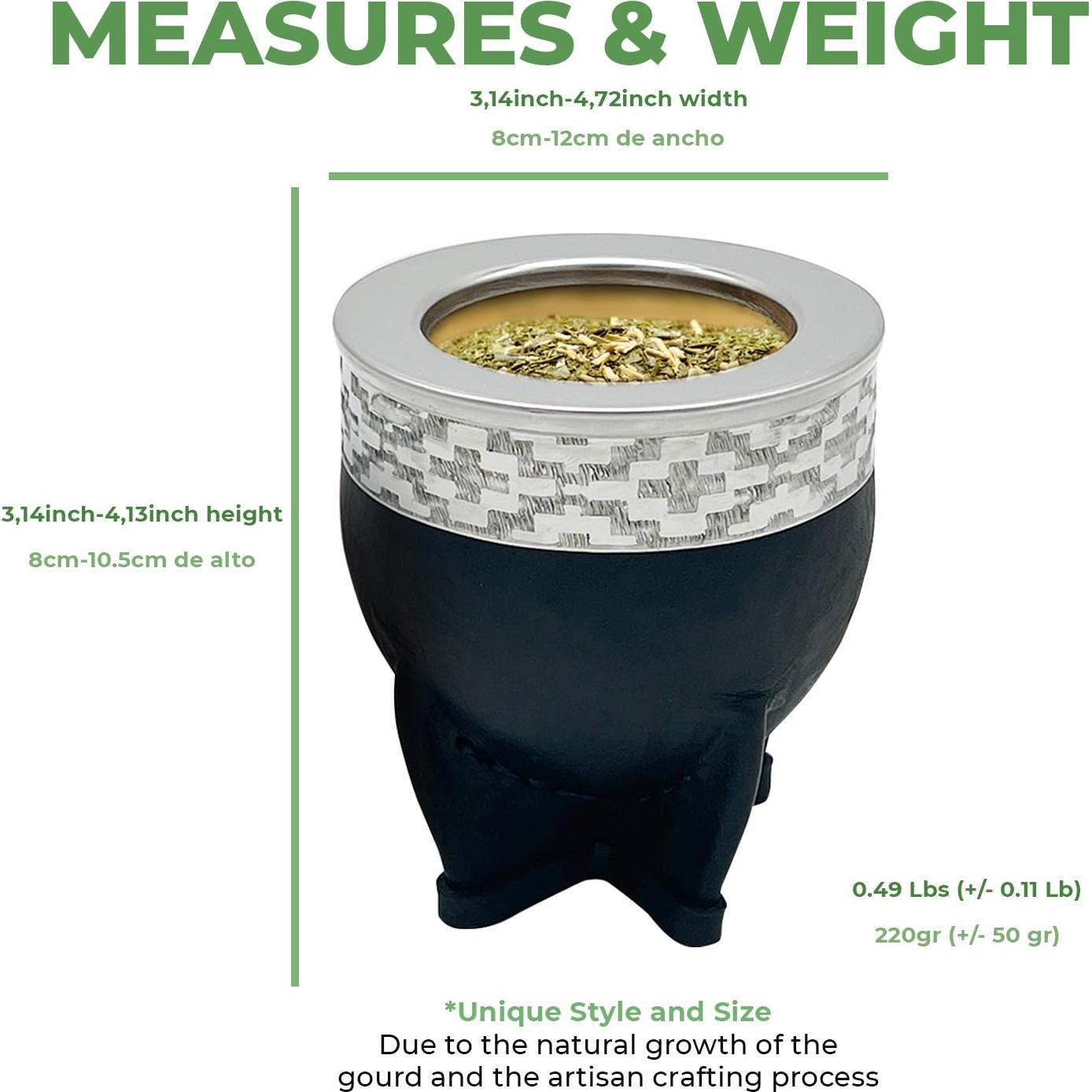 Juego de Taza de Yerba Mate Orgánica CHE MATE 10cm x 12cm