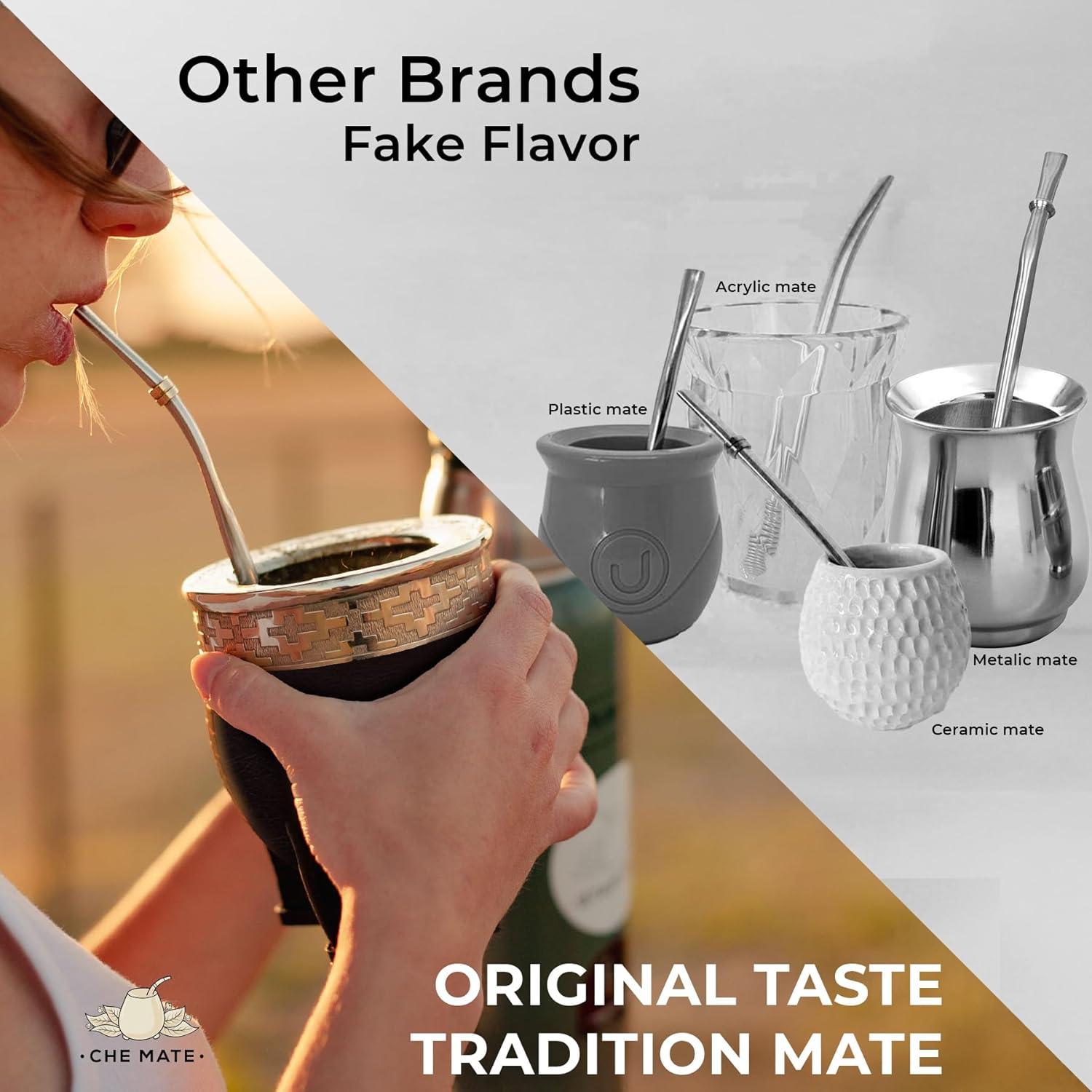 Juego de Taza de Yerba Mate Orgánica CHE MATE 10cm x 12cm