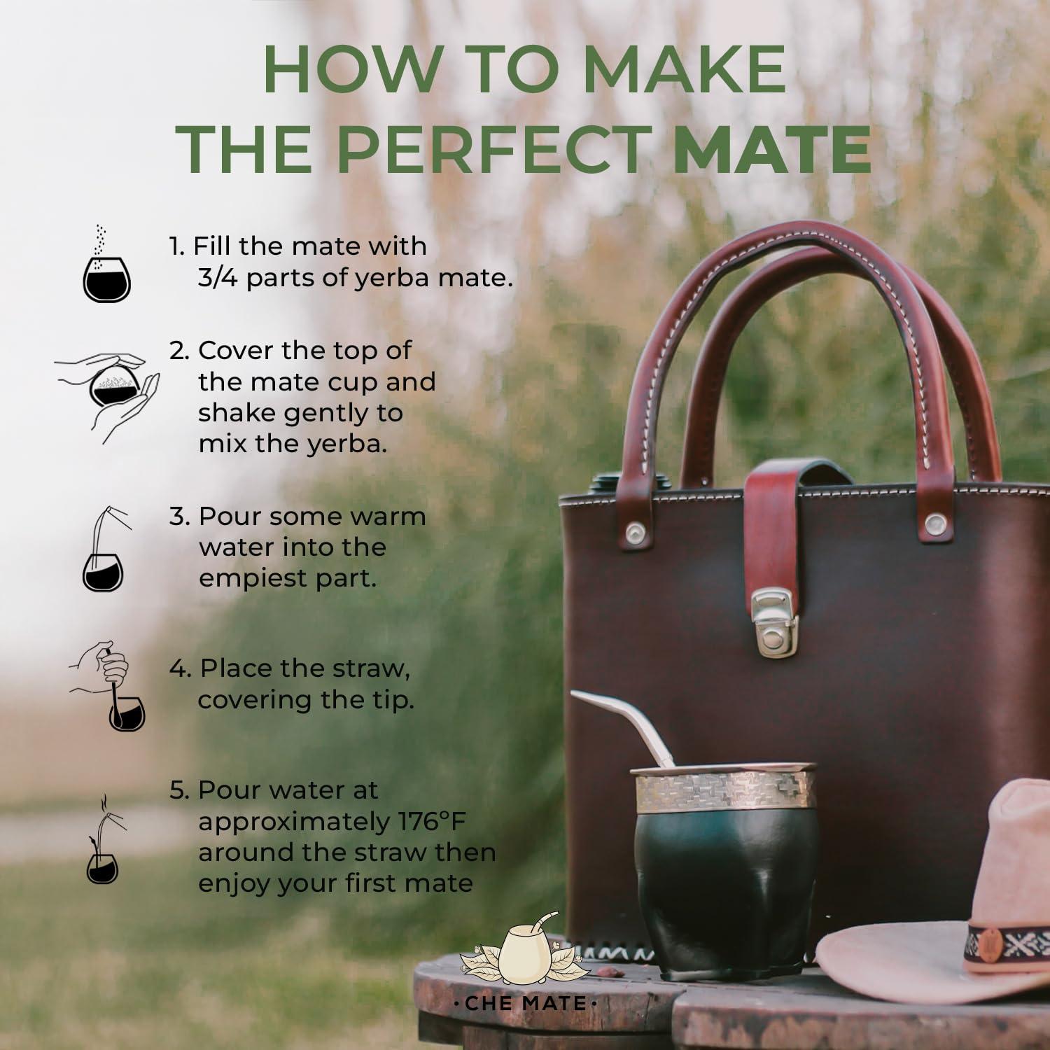 Juego de Taza de Yerba Mate Orgánica CHE MATE 10cm x 12cm