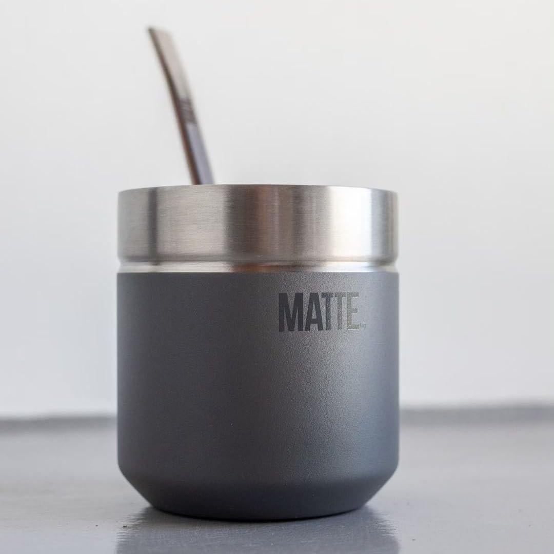 Juego de Yerba Mate Matte DS Pro 6 oz Antideslizante Gris
