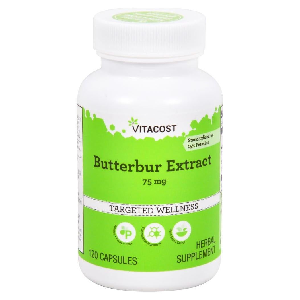 Extracto de Butterbur Vitacost 75 mg - 120 Cápsulas Estandarizadas