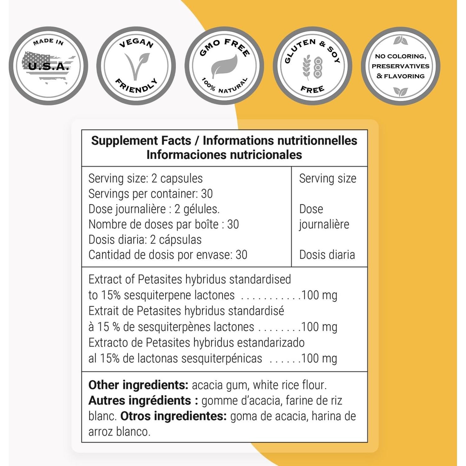 Extracto de Butterbur Supersmart 15% Sesquiterpenos 60 Cápsulas