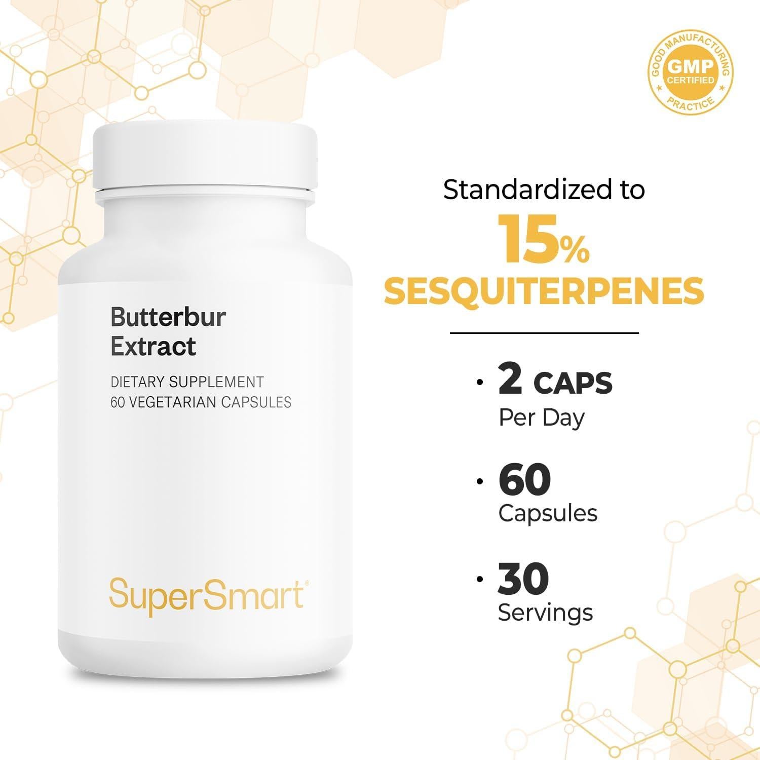 Extracto de Butterbur Supersmart 15% Sesquiterpenos 60 Cápsulas