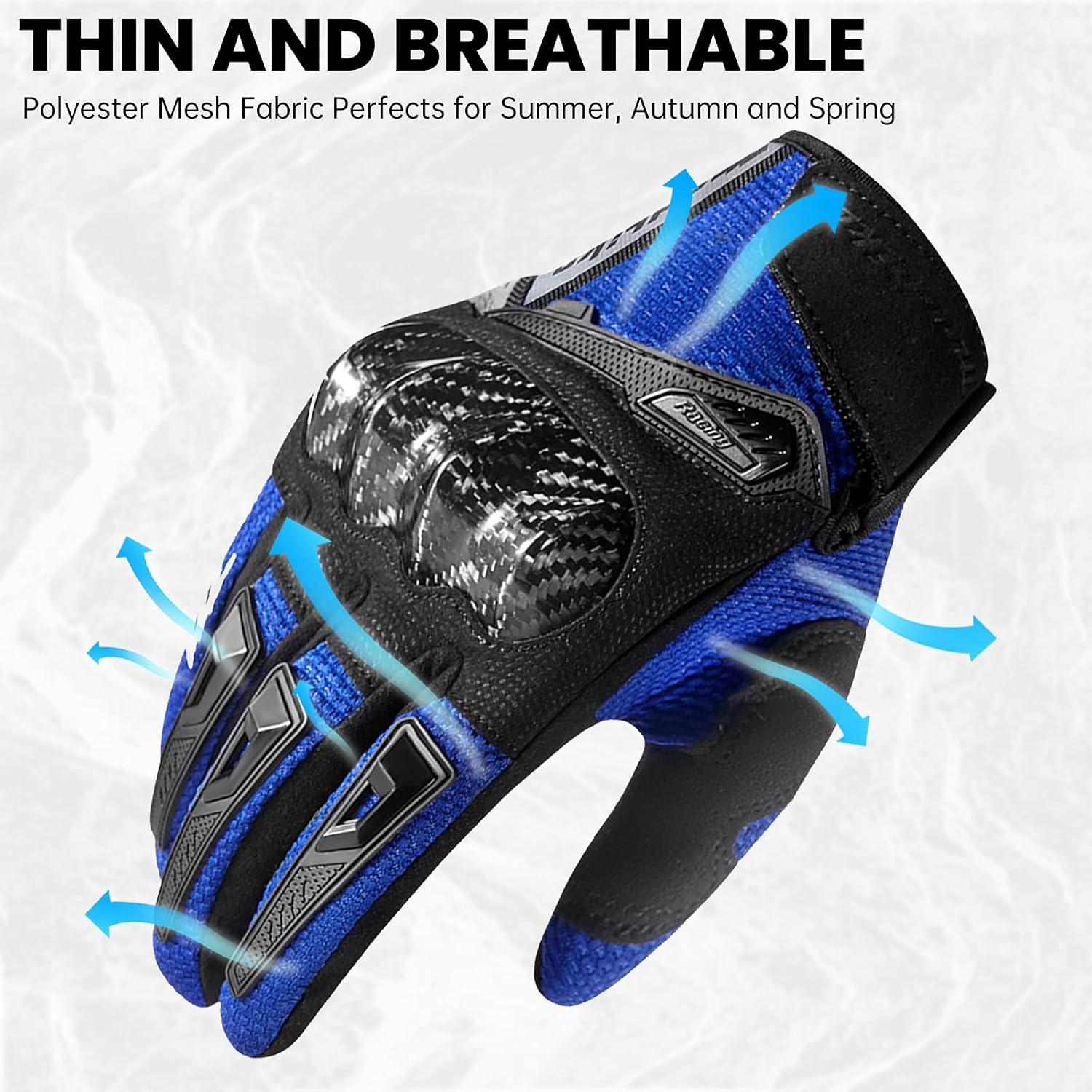 Guantes de Motocicleta MADBIKE MD66 Transpirables Azul