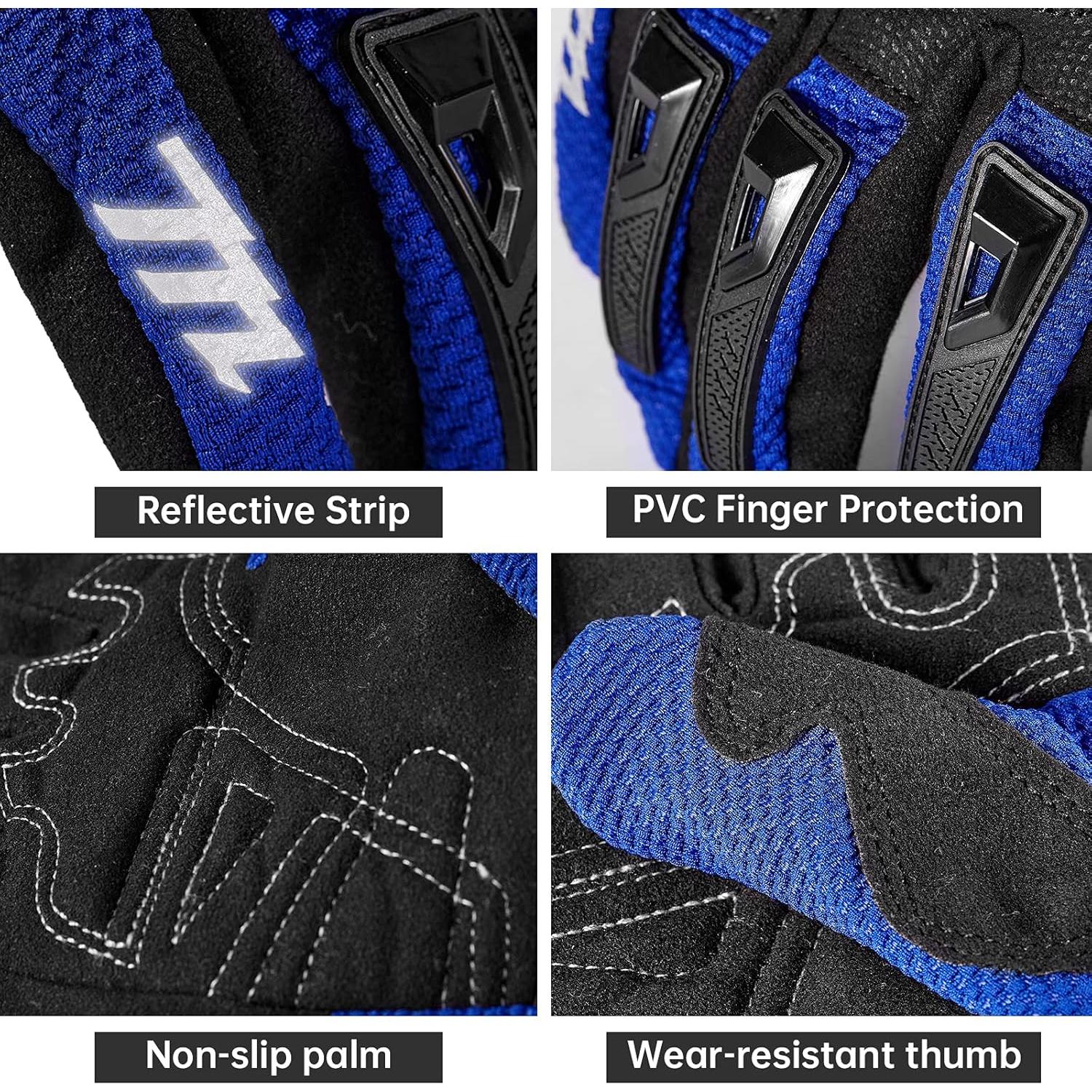 Guantes de Motocicleta MADBIKE MD66 Transpirables Azul