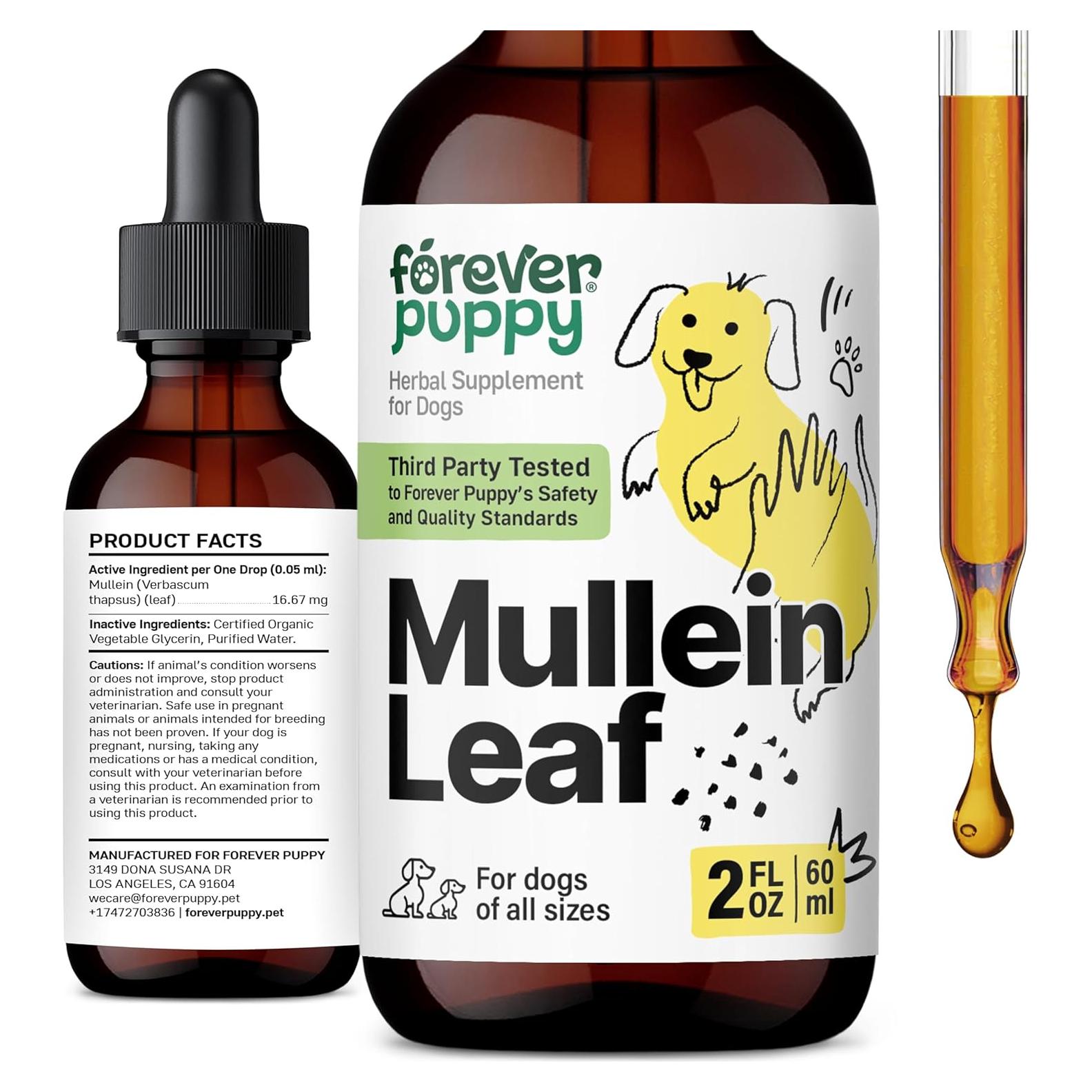 Tintura de Mullein para Perros Forever Puppy 59 ml - Salud Respiratoria