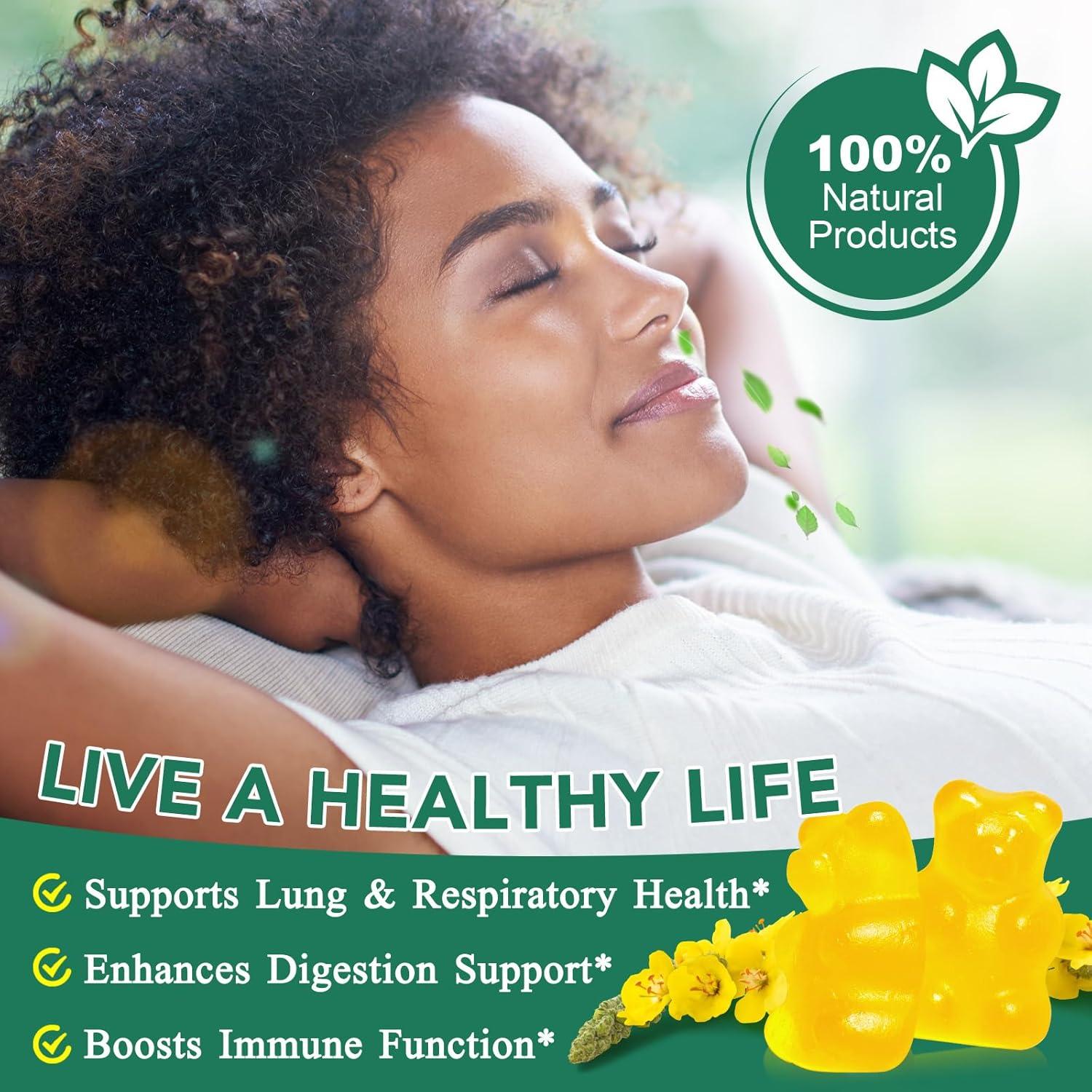 Gomitas de Mullein 2000mg - Suplemento Respiratorio 60 Unidades