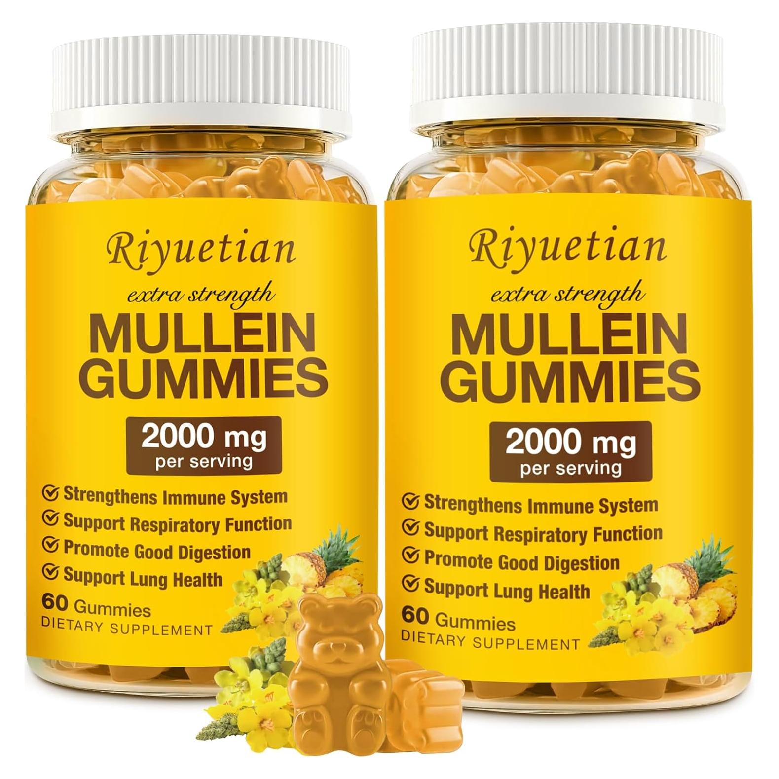 Gomitas de Mullein 2000mg Riyuetian - 120 Unidades Veganas