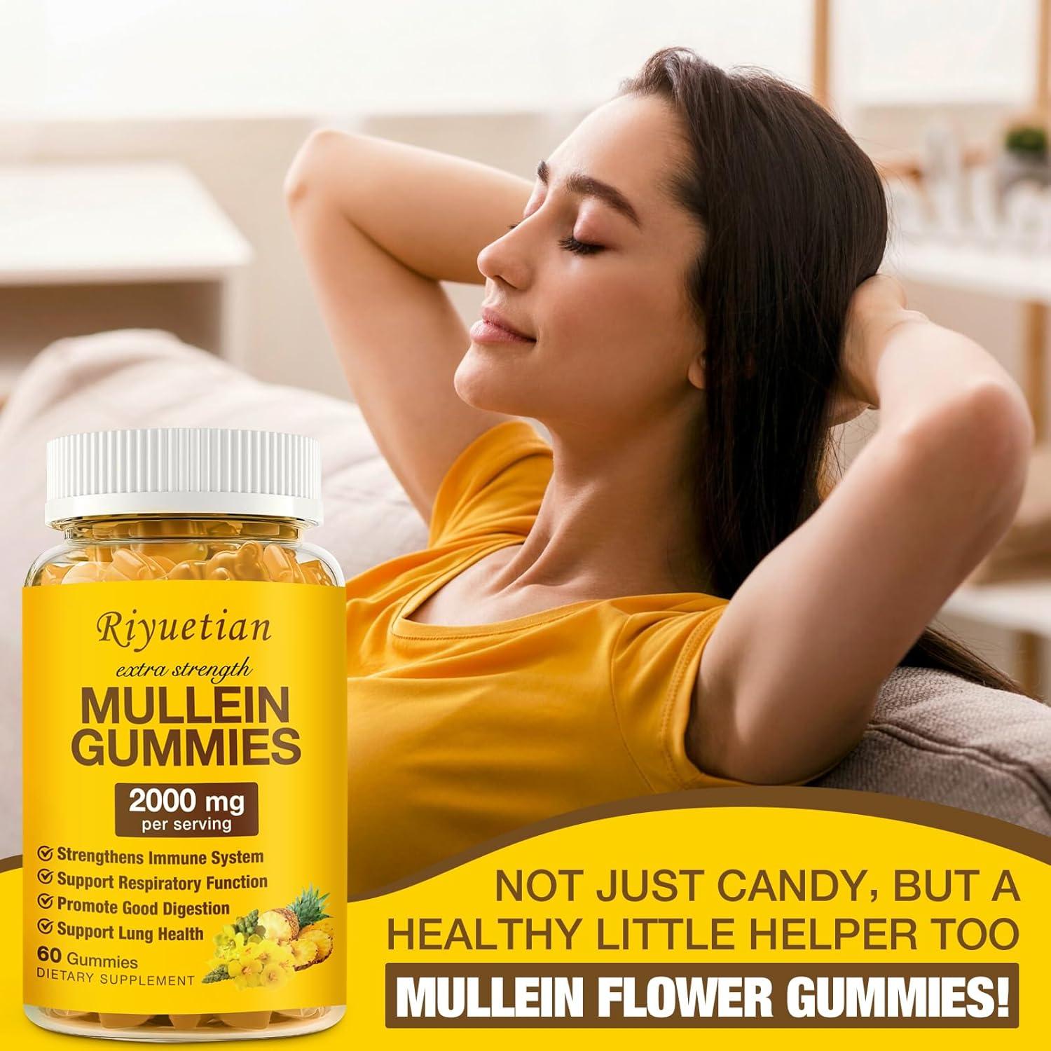 Gomitas de Mullein 2000mg Riyuetian - 120 Unidades Veganas