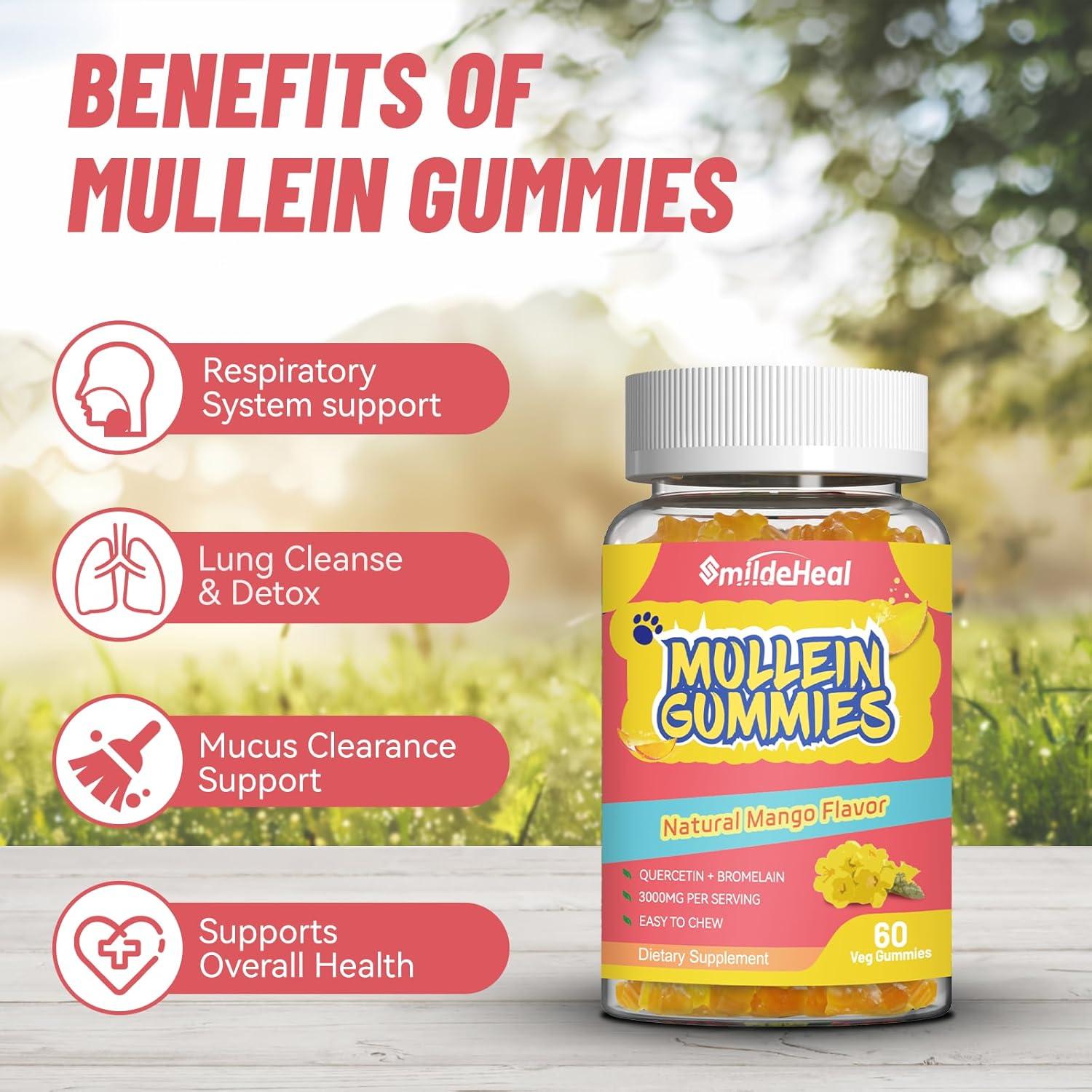 Gomitas de Mullein 3000MG SmildeHeal - 60 unidades veganas