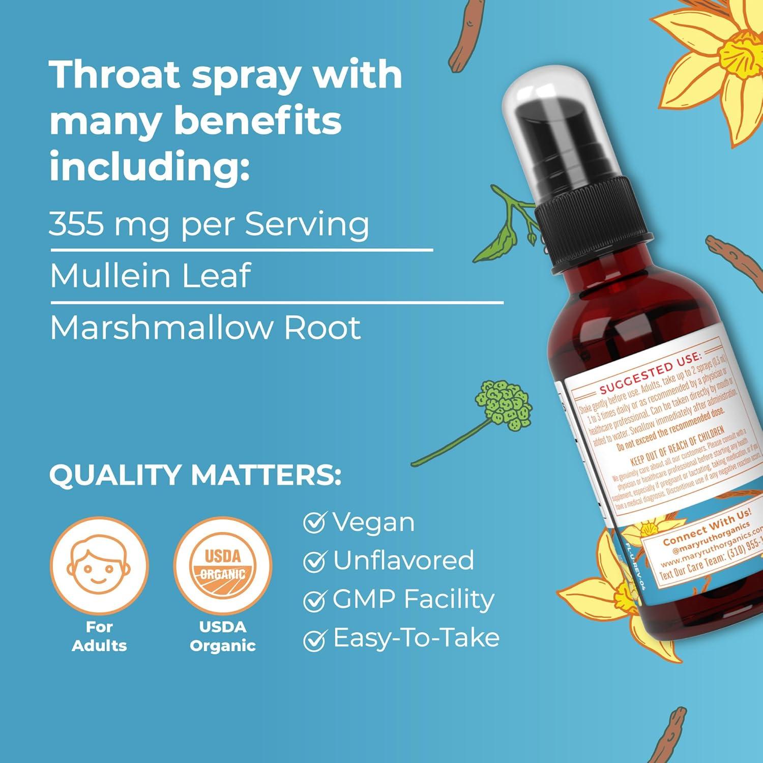 Spray de Garganta Orgánico MaryRuth 30 ml | Vainilla | Vegano