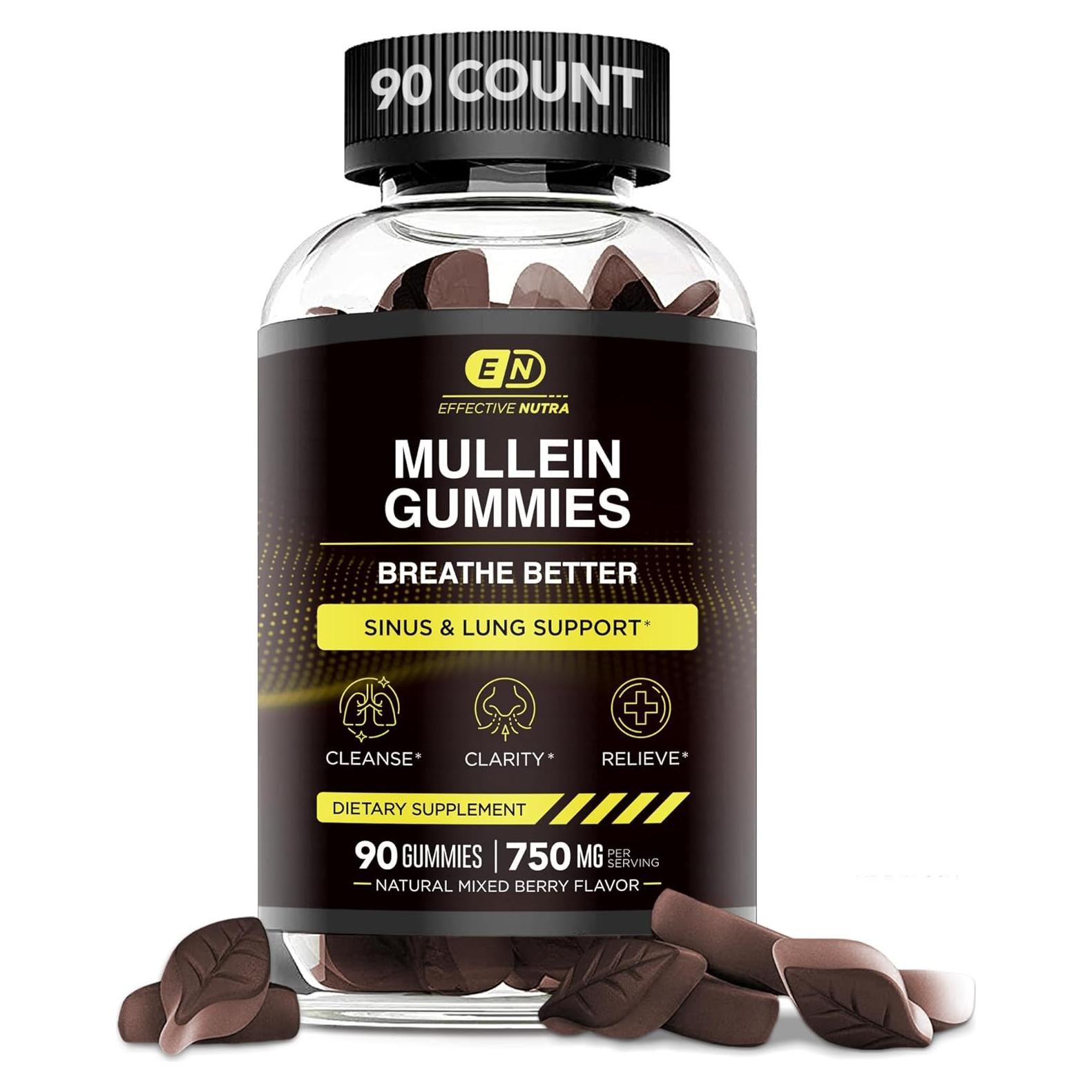 Gomitas de Mullein 9 en 1 Effective Nutra 90 gomitas sabor a baya