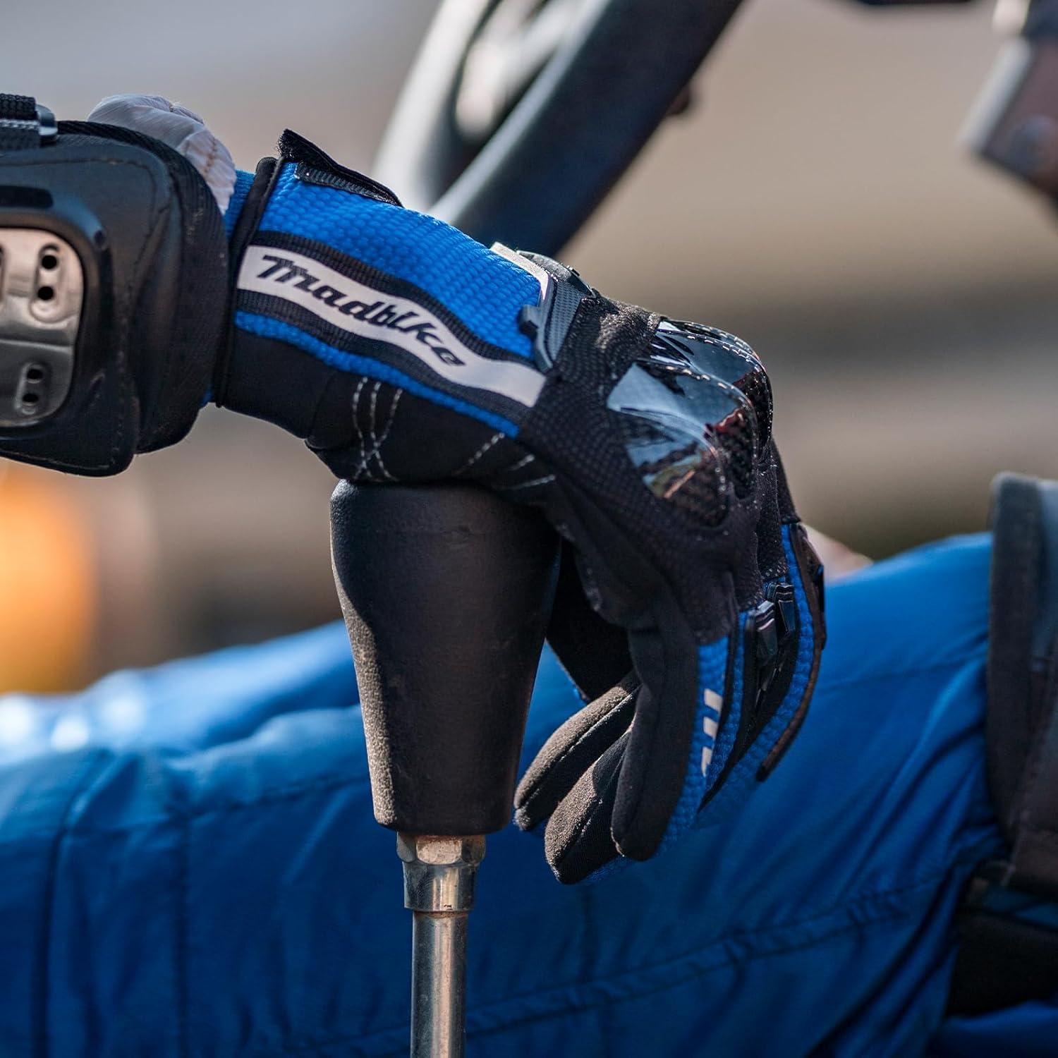 Guantes de Motocicleta MADBIKE MD66 Transpirables Azul