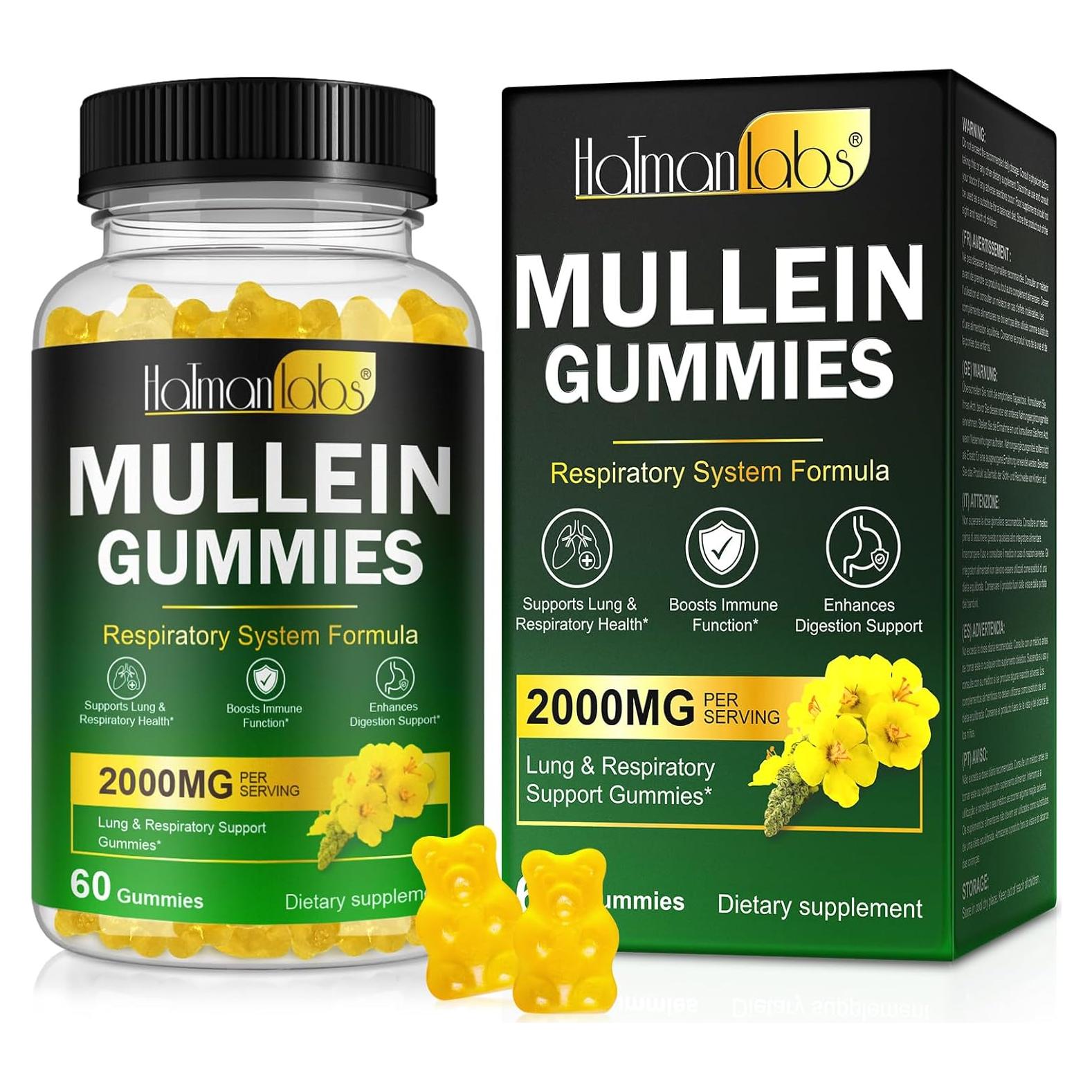 Gomitas de Mullein daoxinchen 60pcs - Apoyo Pulmonar y Respiratorio
