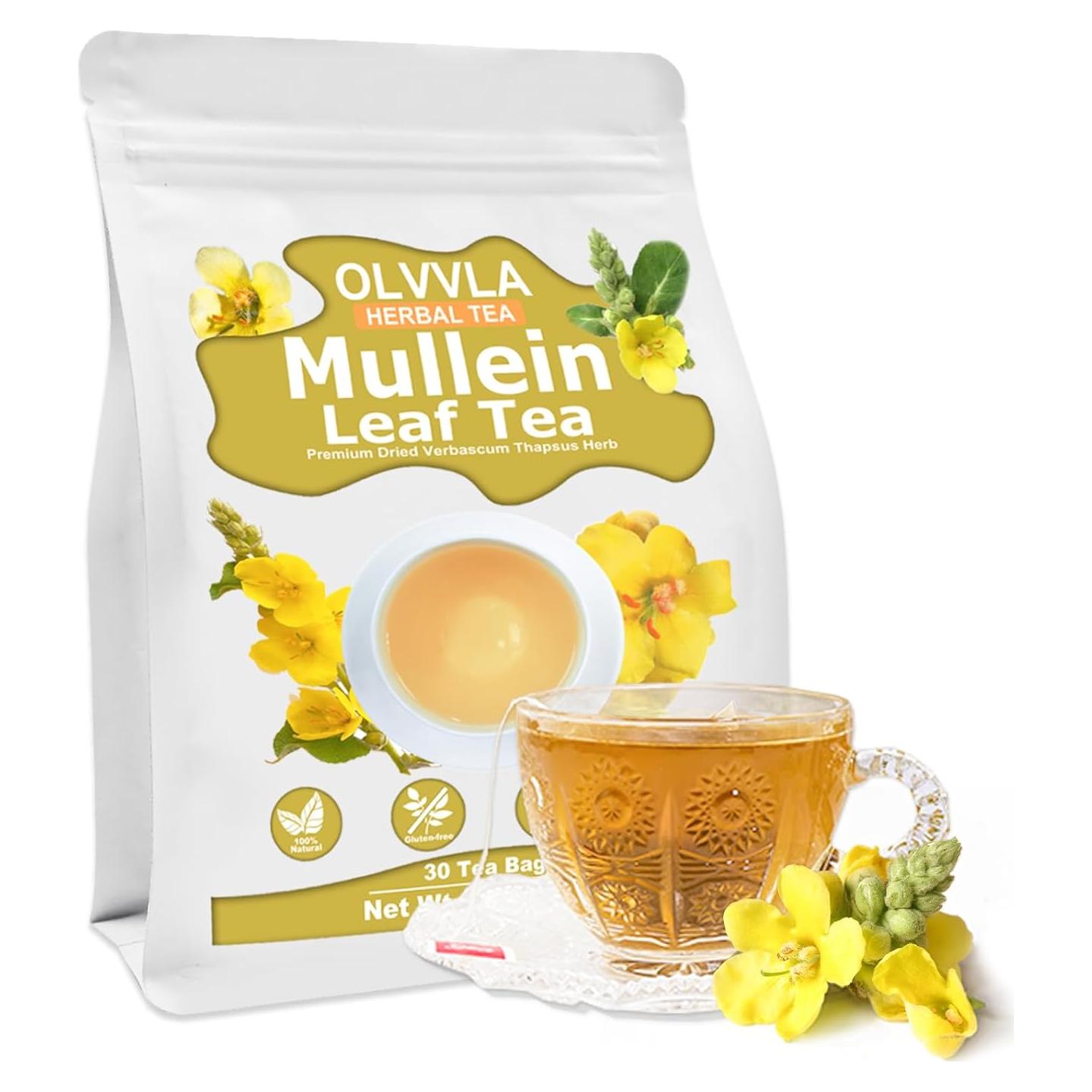 Té de Mullein Olvvla 30 Bolsitas 3g - 100% Natural Sin Cafeína