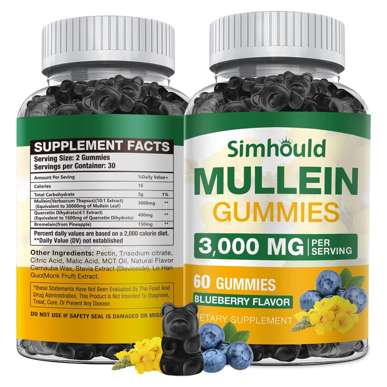 Gominolas Sin Azúcar Simhould 3000mg Mullein para Pulmones