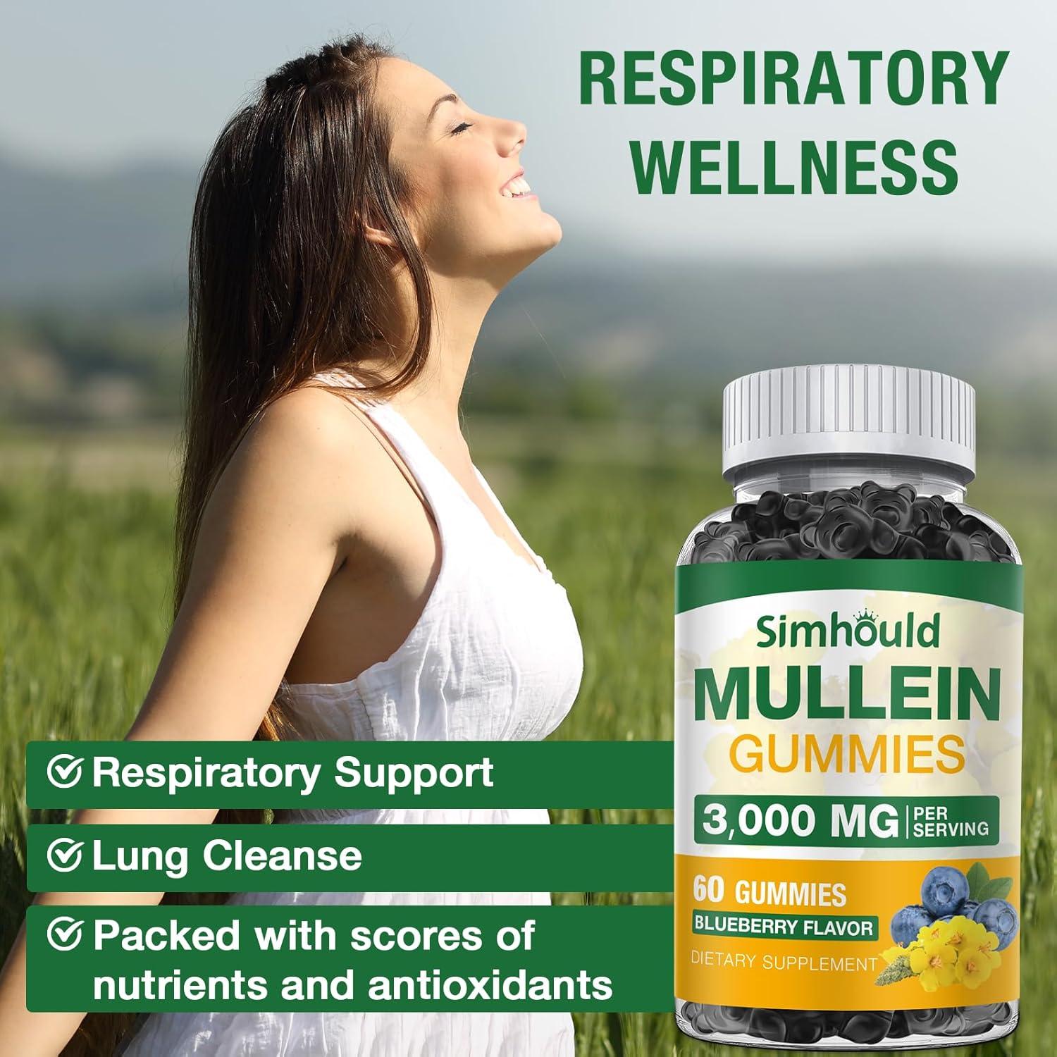 Gominolas Sin Azúcar Simhould 3000mg Mullein para Pulmones