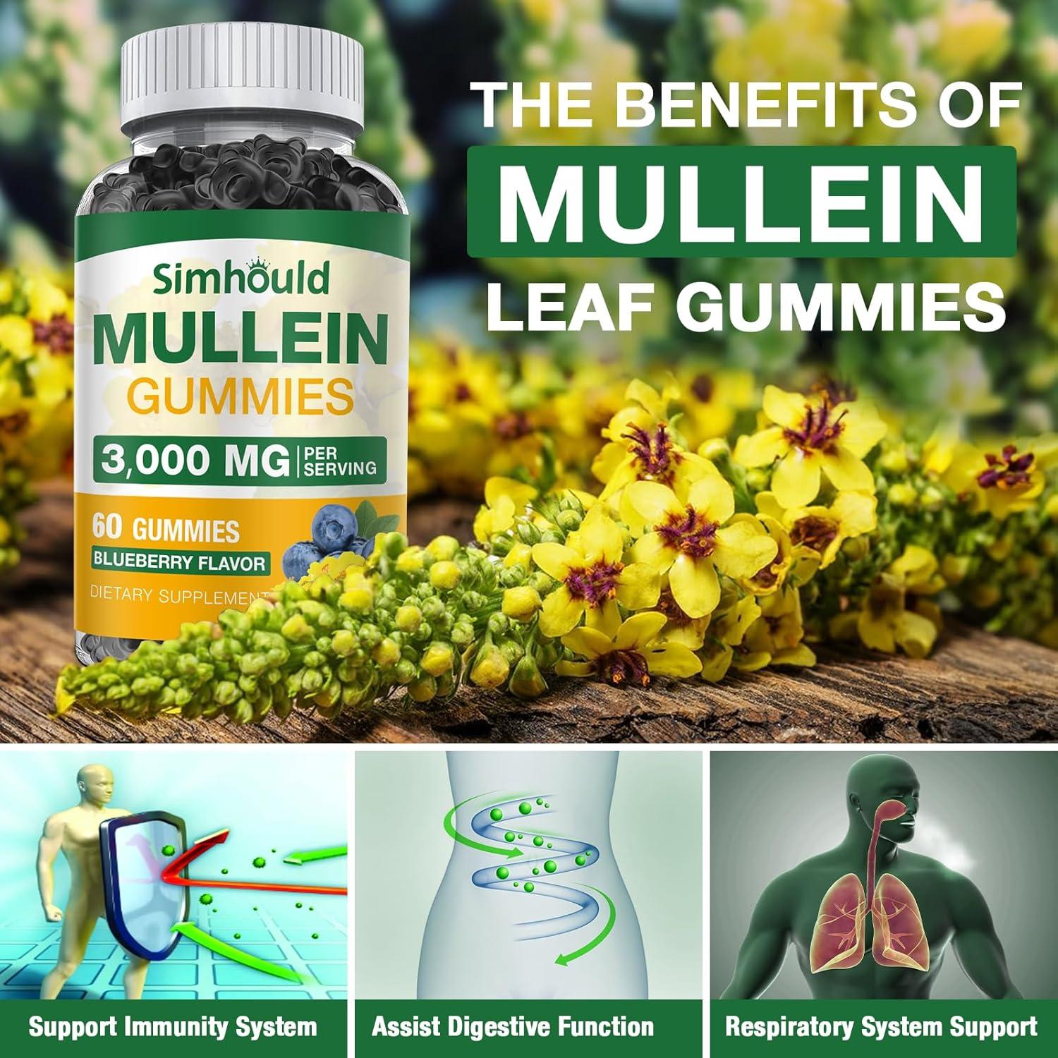 Gominolas Sin Azúcar Simhould 3000mg Mullein para Pulmones