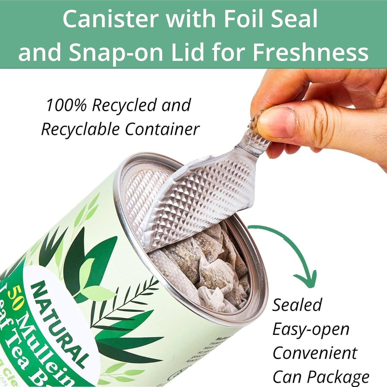 50 Bolsitas de Té de Mullein VitalForest - Detox Pulmones