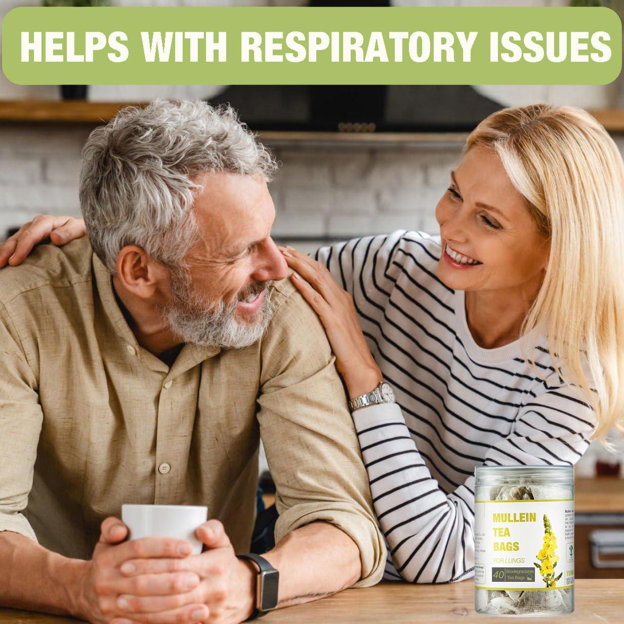 40 Bolsas de Té de Hoja de Mullein VitalForest - Detox Pulmones