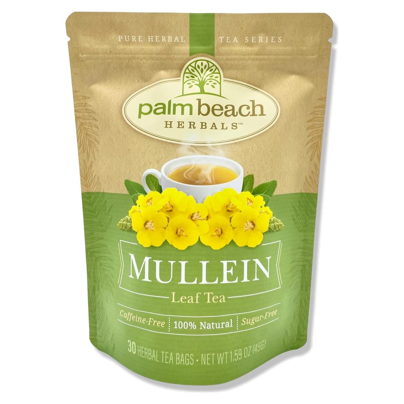 Té de Hoja de Mullein Sin Cafeína - 30 Bolsas - Palm Beach
