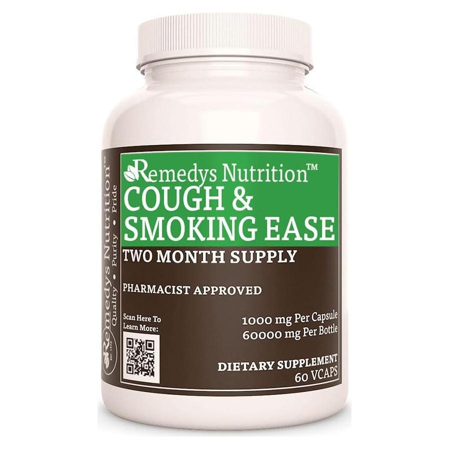 Suplemento Herbal para la Tos Remedy's Nutrition 1000 mg 60 Cápsulas