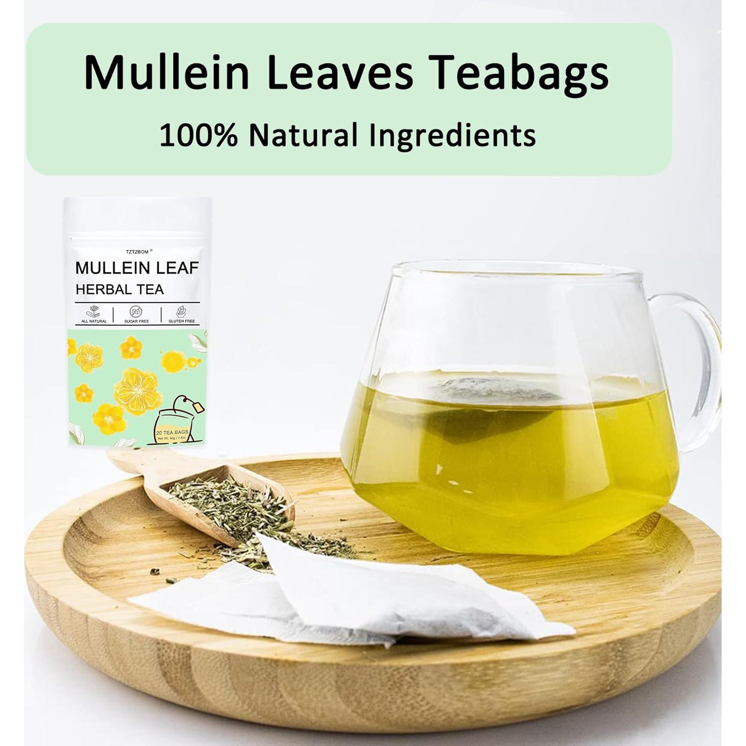 Té de Hoja de Mullein Orgánico TZTZBOM - 20 Bolsitas Detox