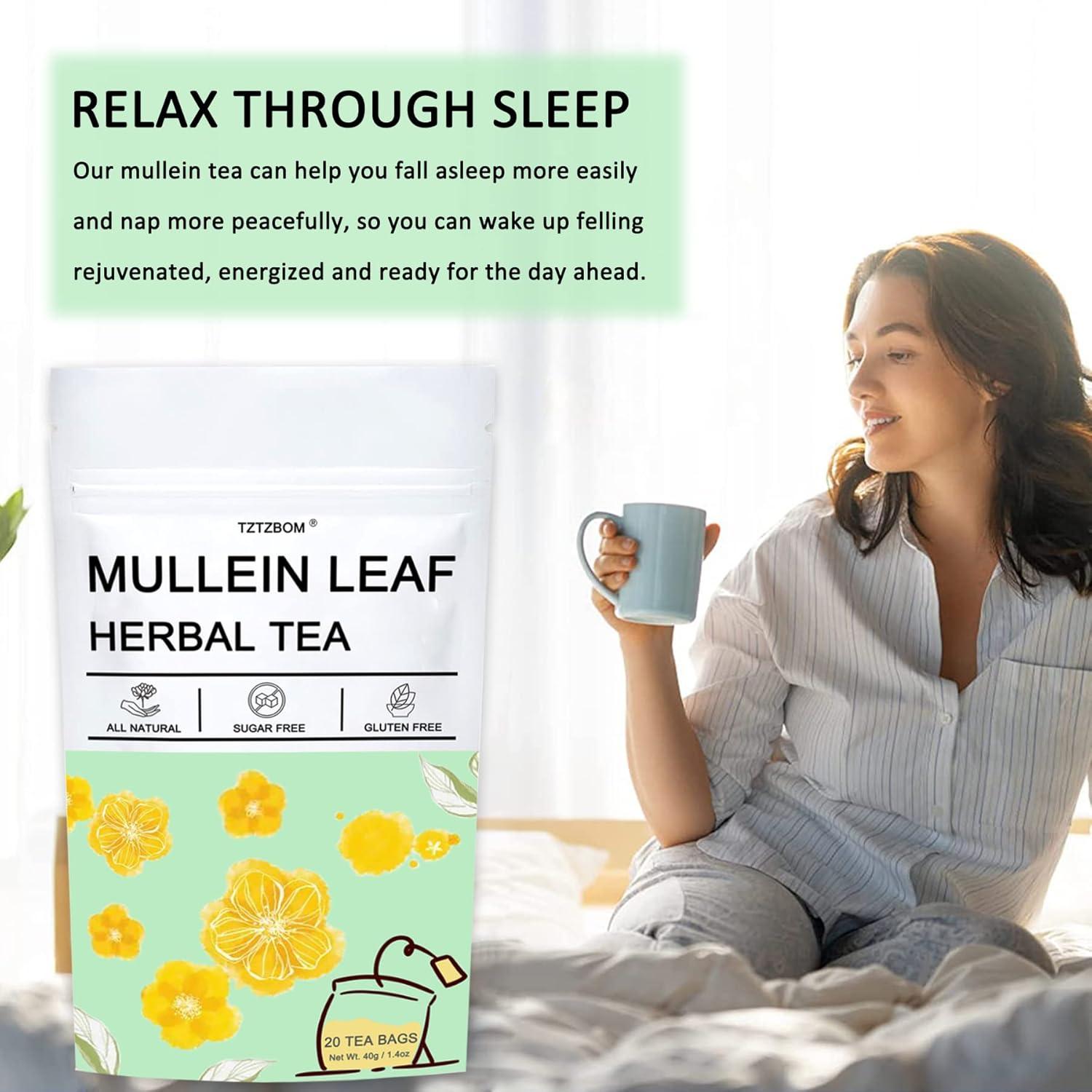 Té de Hoja de Mullein Orgánico TZTZBOM - 20 Bolsitas Detox