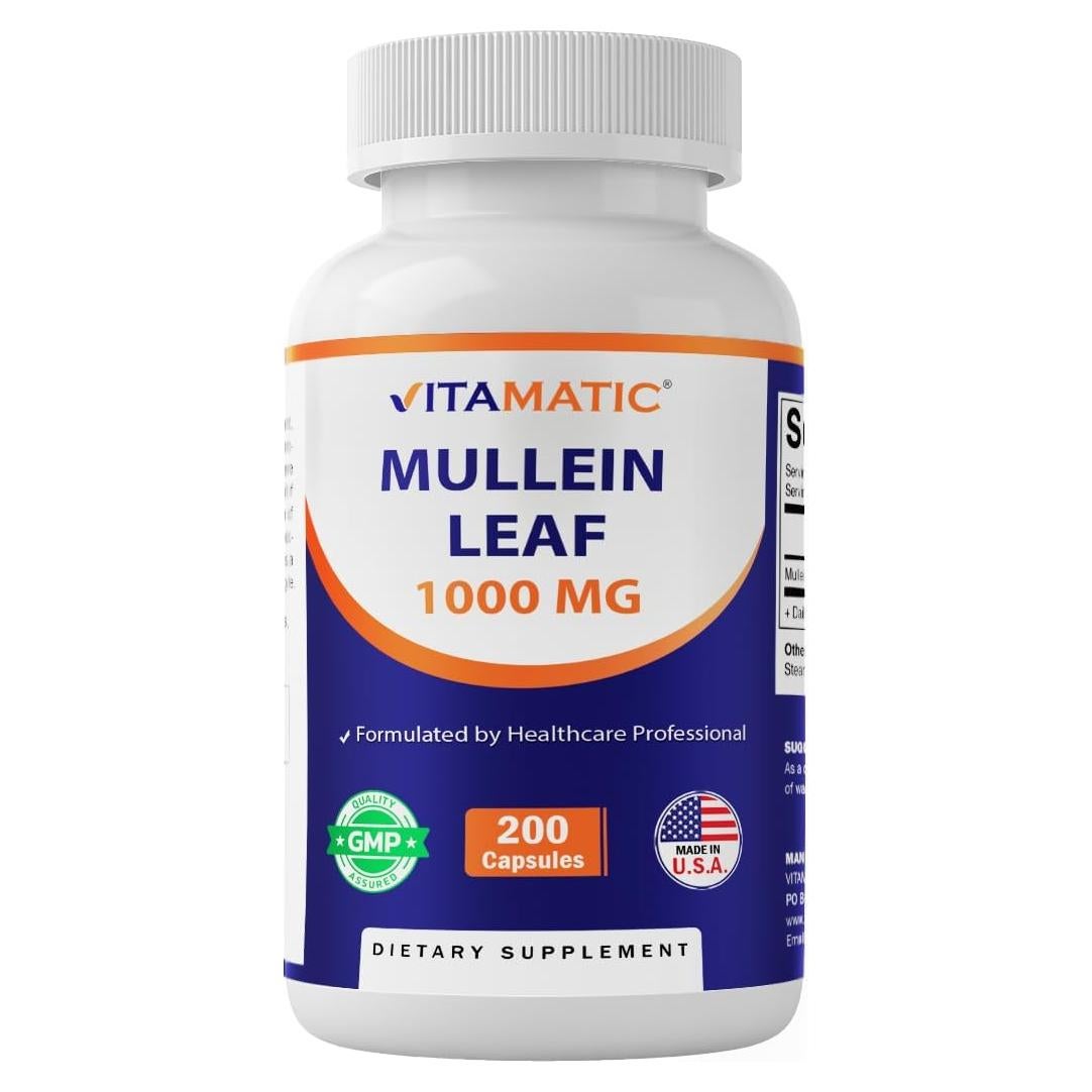 Cápsulas de Mullein 1000mg Vitamatic - 200 Unidades
