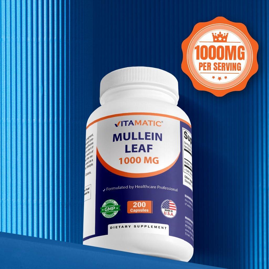 Cápsulas de Mullein 1000mg Vitamatic - 200 Unidades