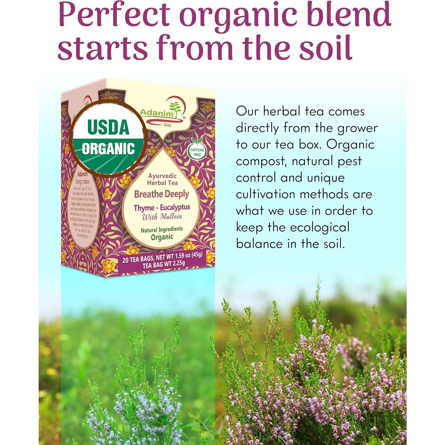 Té de Eucalipto Bio Adanim 20 Bolsitas Orgánicas Sin Cafeína