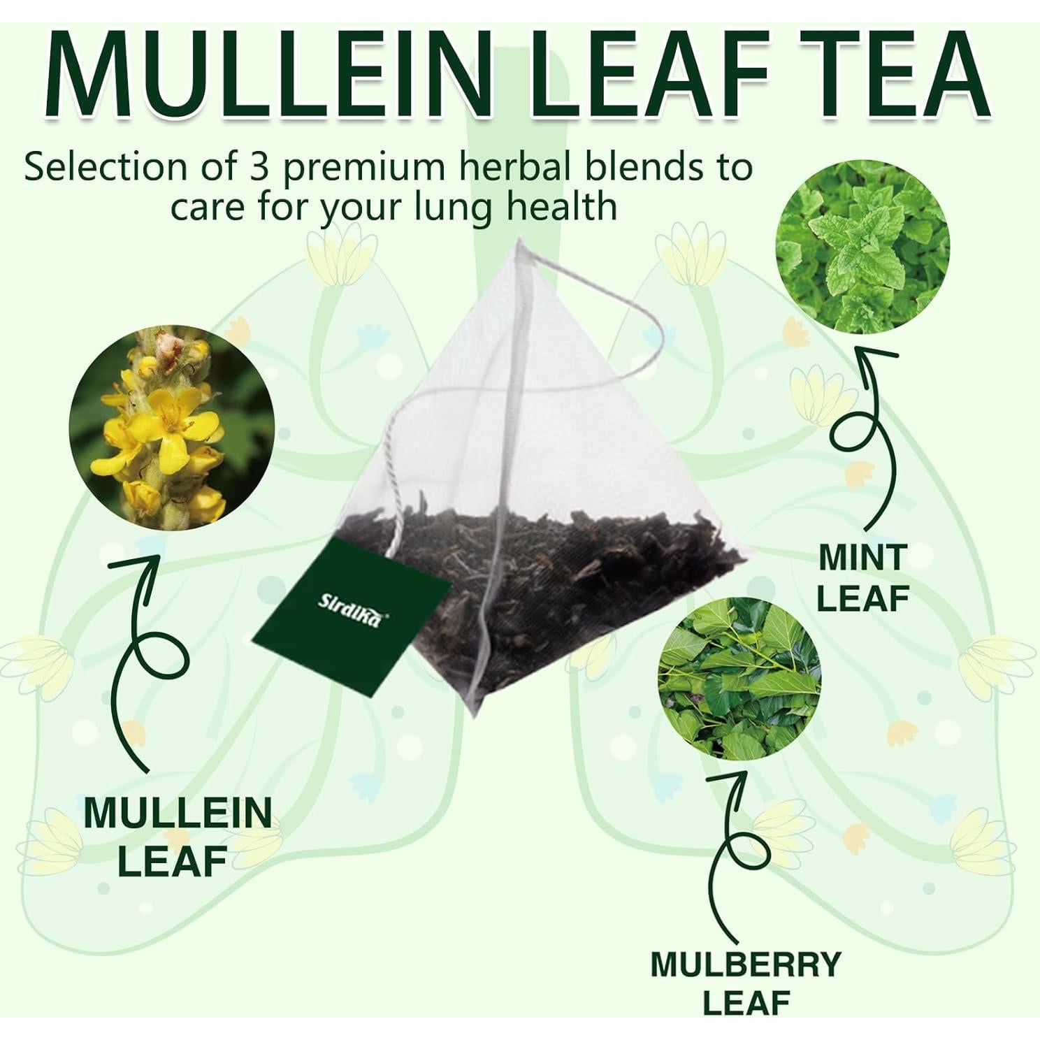 Té Herbal de Mullein SIRDIKA - 20 Bolsitas (70g) Sin Cafeína