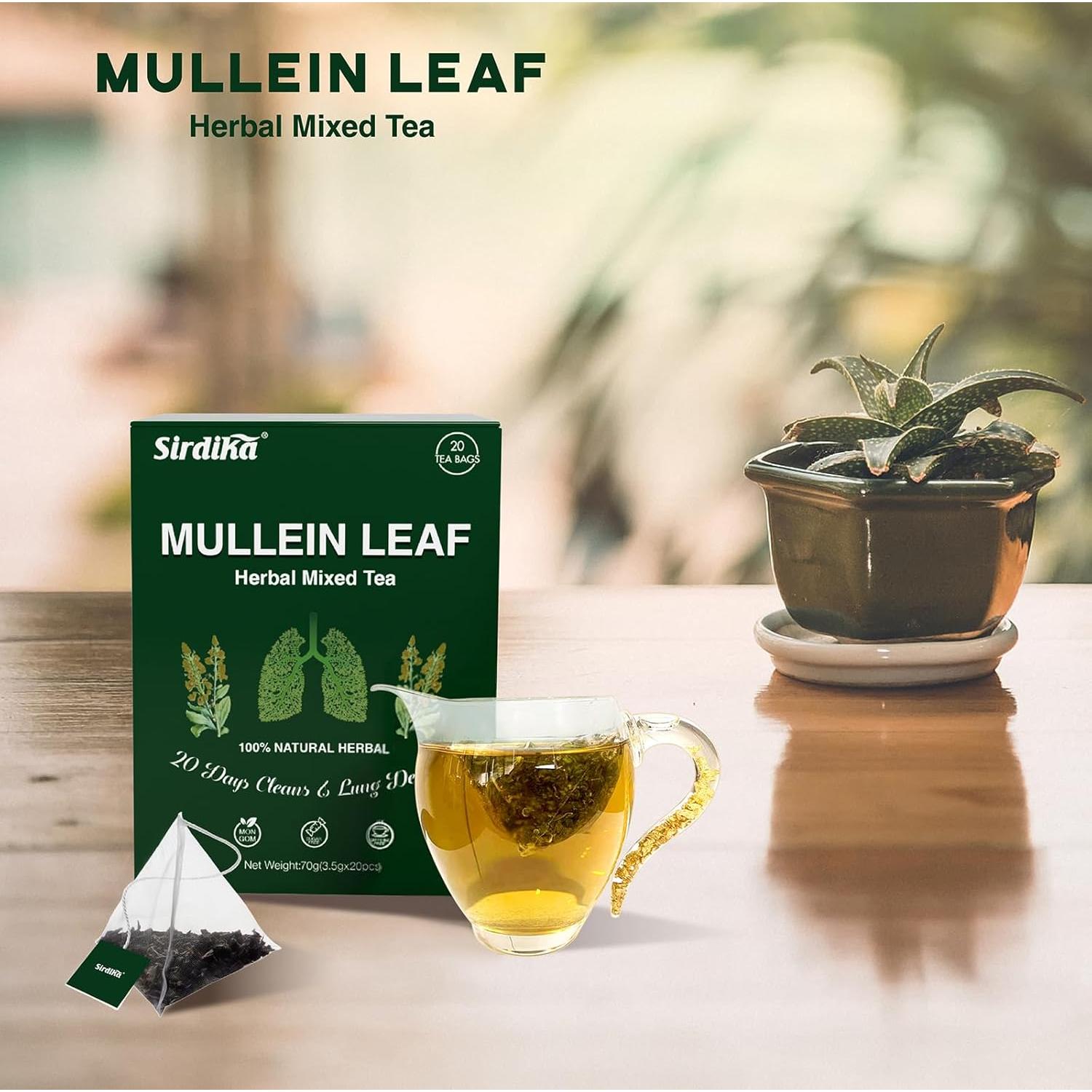 Té Herbal de Mullein SIRDIKA - 20 Bolsitas (70g) Sin Cafeína