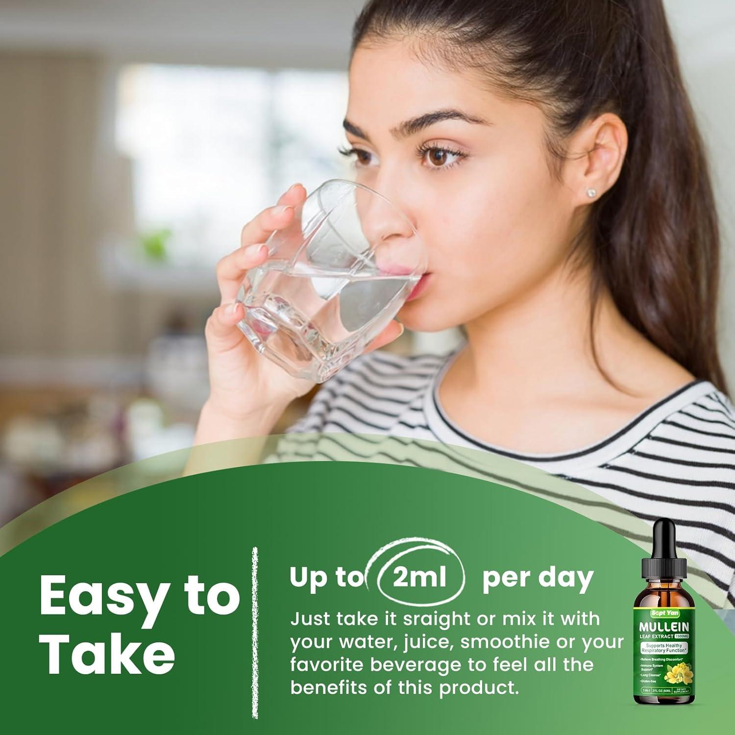 Gotas de Mullein 1500mg - Suplemento Herbal Detox Pulmones