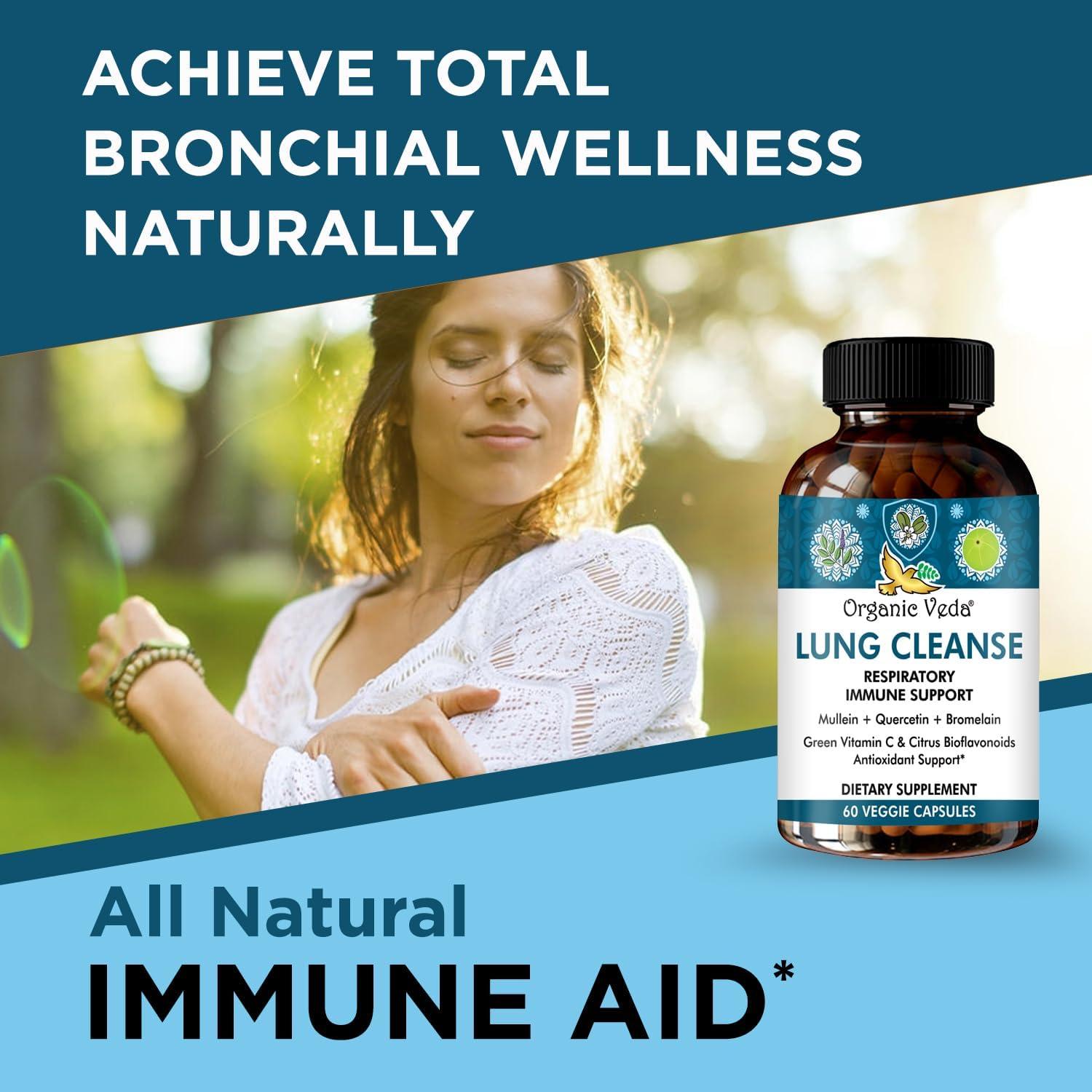 Suplemento de Limpieza de Pulmón Organic Veda - 60 Cápsulas Veganas