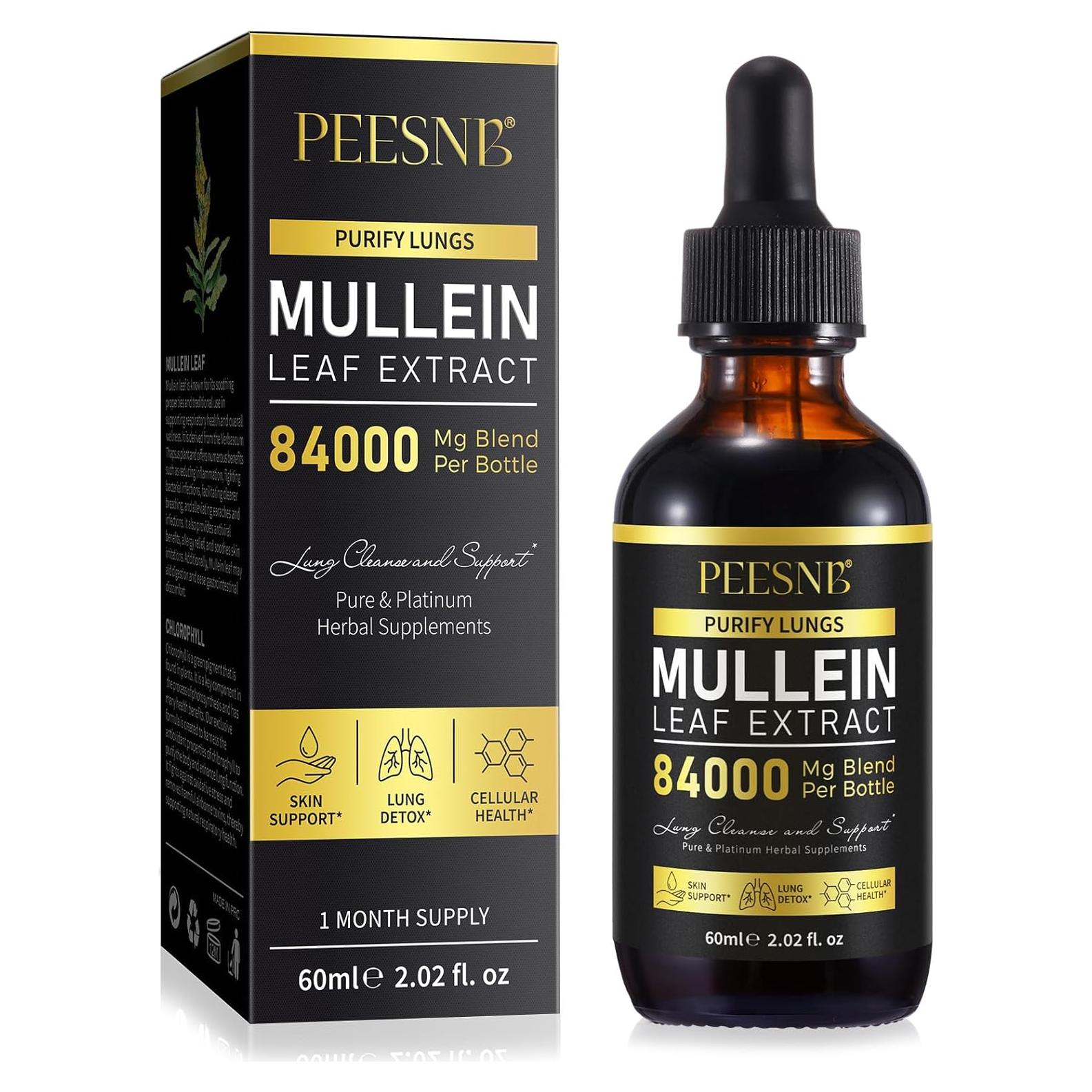 Gotas de Mullein Peesnb 159g - Extracto Orgánico para Pulmones