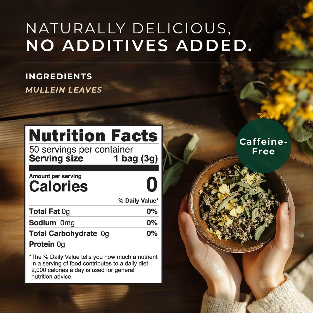 Té de Hoja de Mullein Gya Tea Co 50 Bolsitas Sin Cafeína