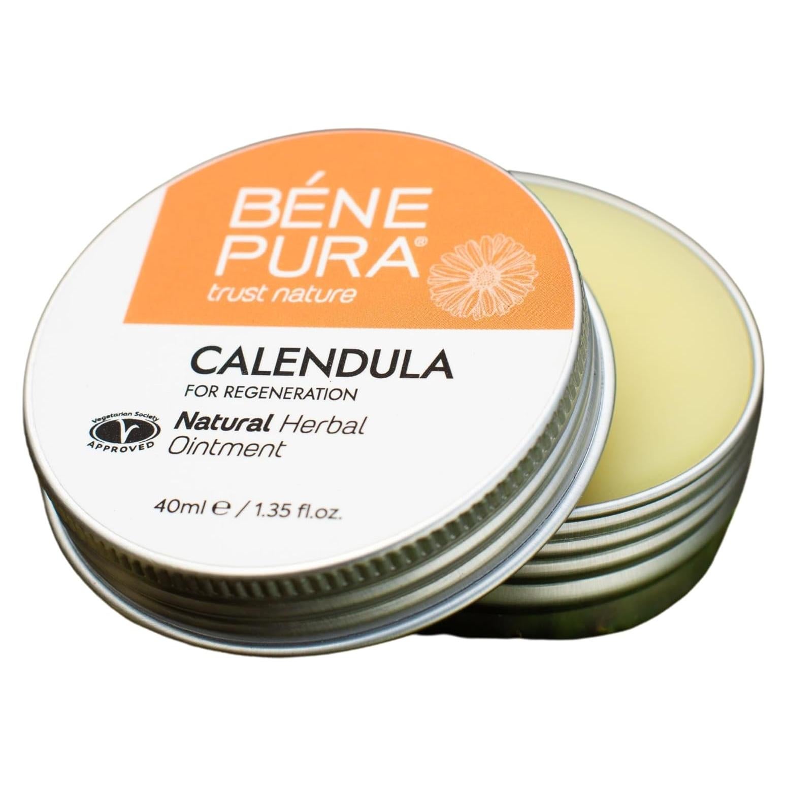 Ungüento Natural de Caléndula BenePura 40 ml - Alivio para Quemaduras y Piel Seca