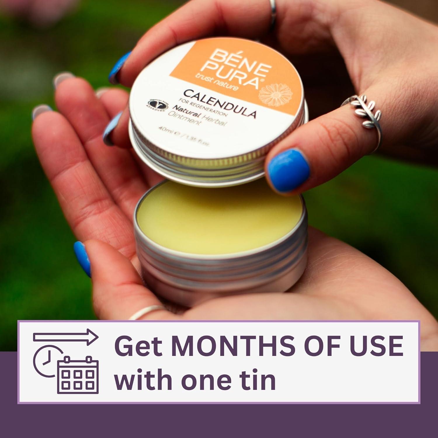 Ungüento Natural de Caléndula BenePura 40 ml - Alivio para Quemaduras y Piel Seca