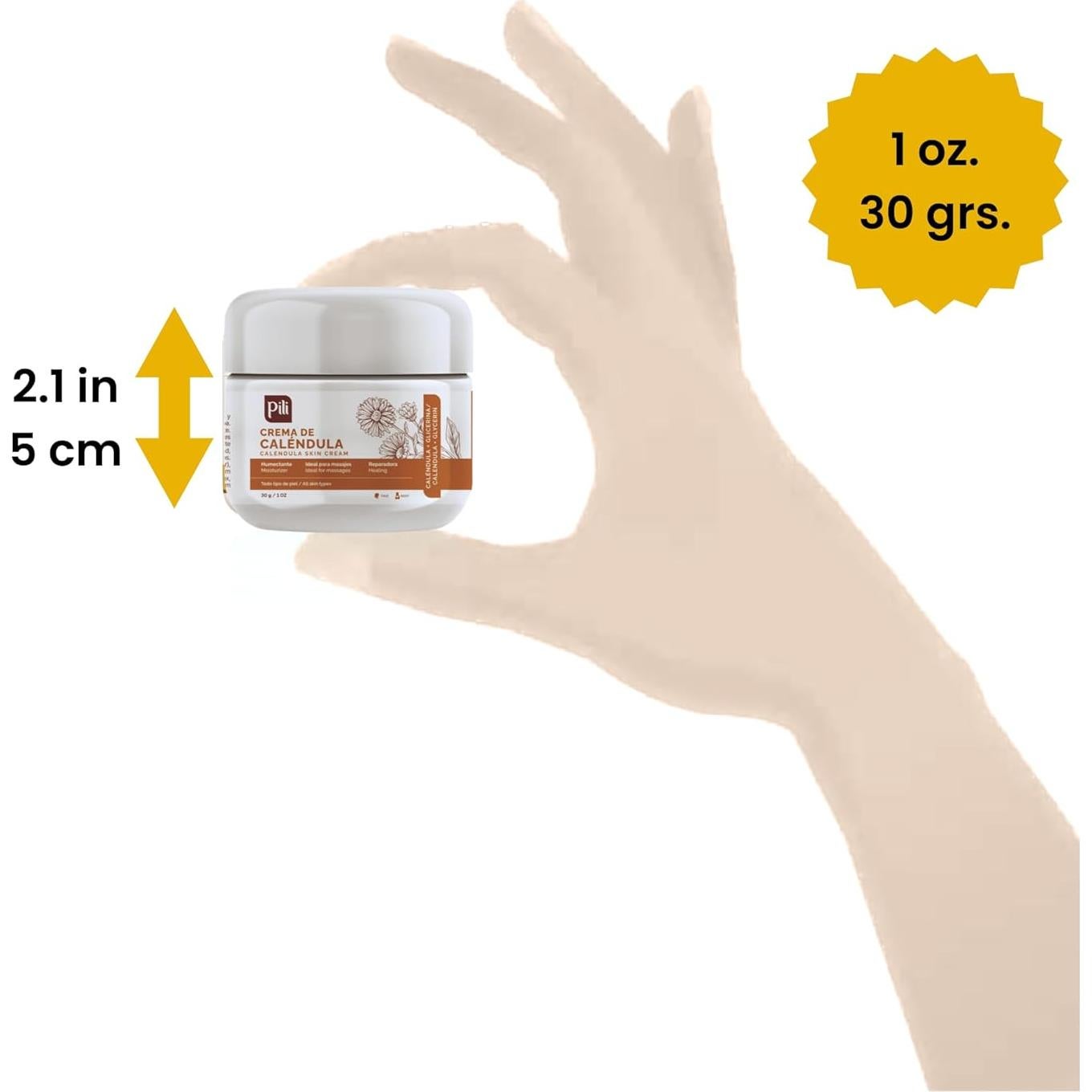Crema Hidratante Natural de Calendula Pili 28.35 g - Piel Seca