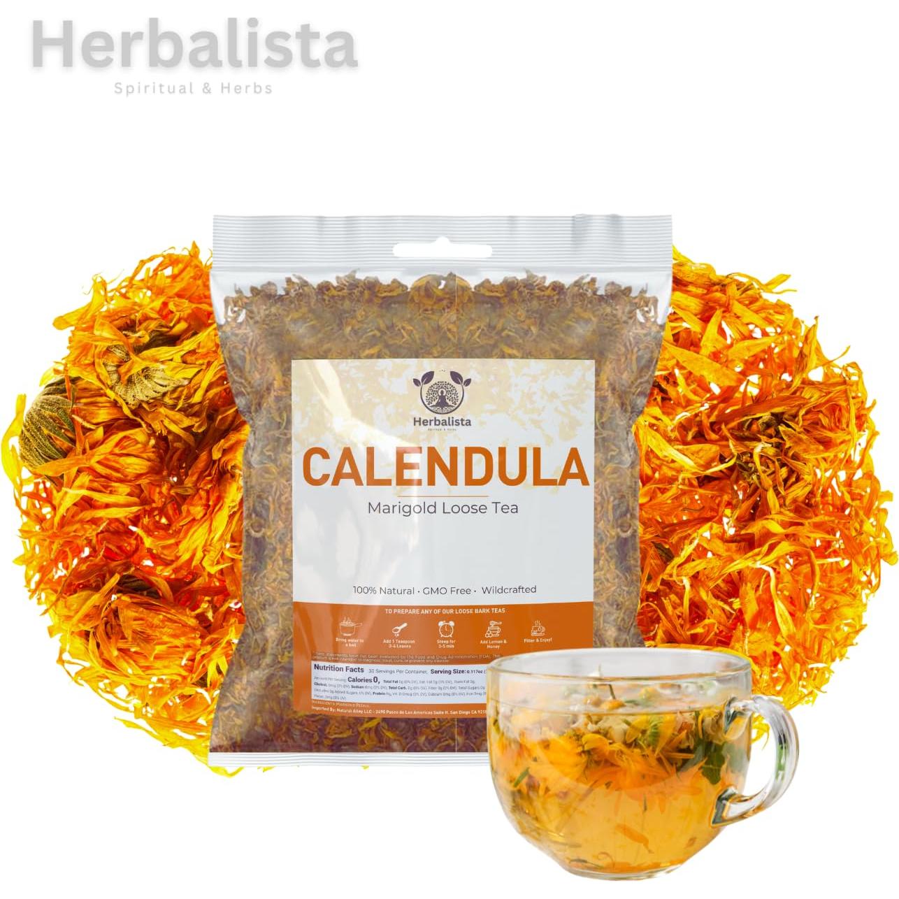 Té de Pétalos de Caléndula Secos Herbalista 114g - 100% Natural