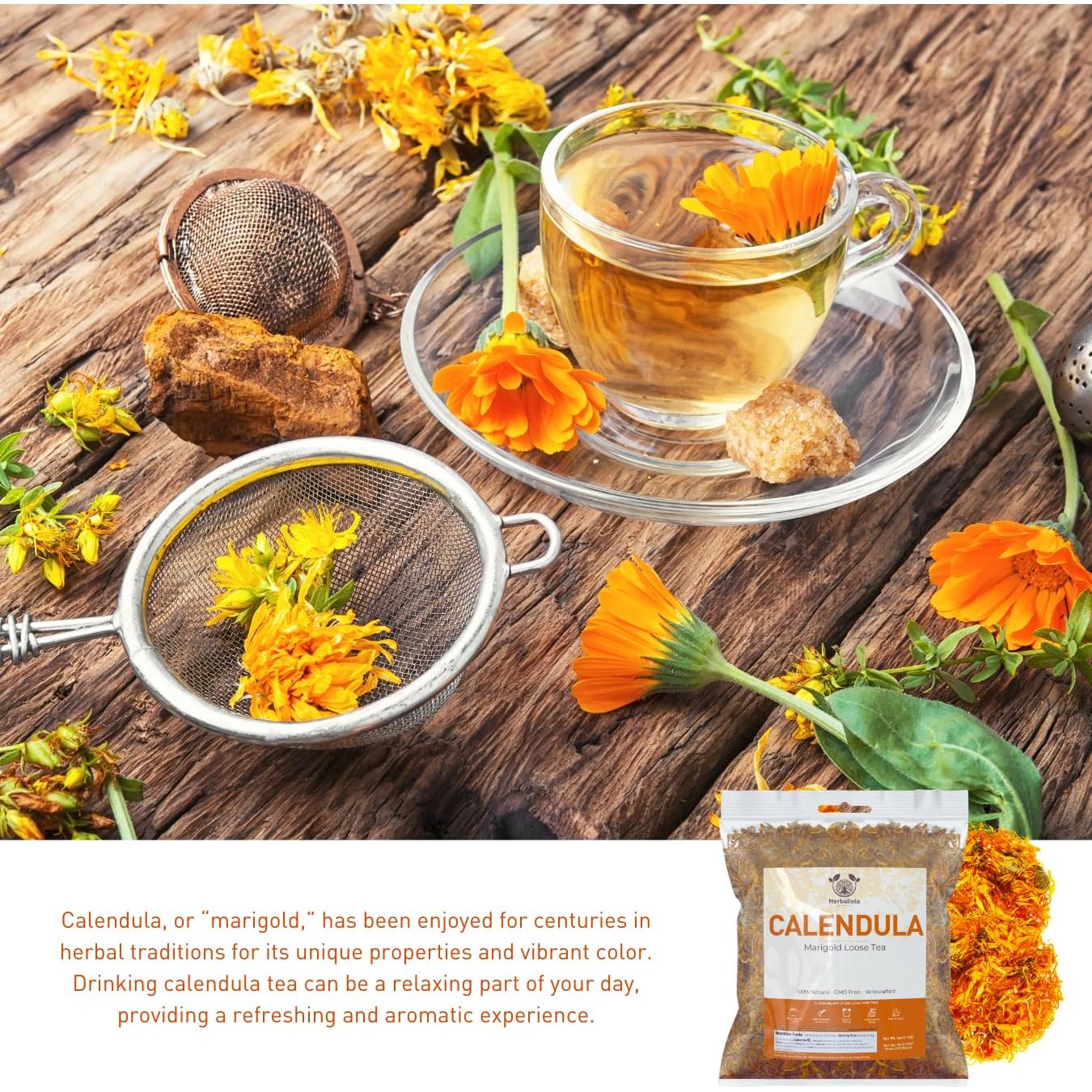 Té de Pétalos de Caléndula Secos Herbalista 114g - 100% Natural