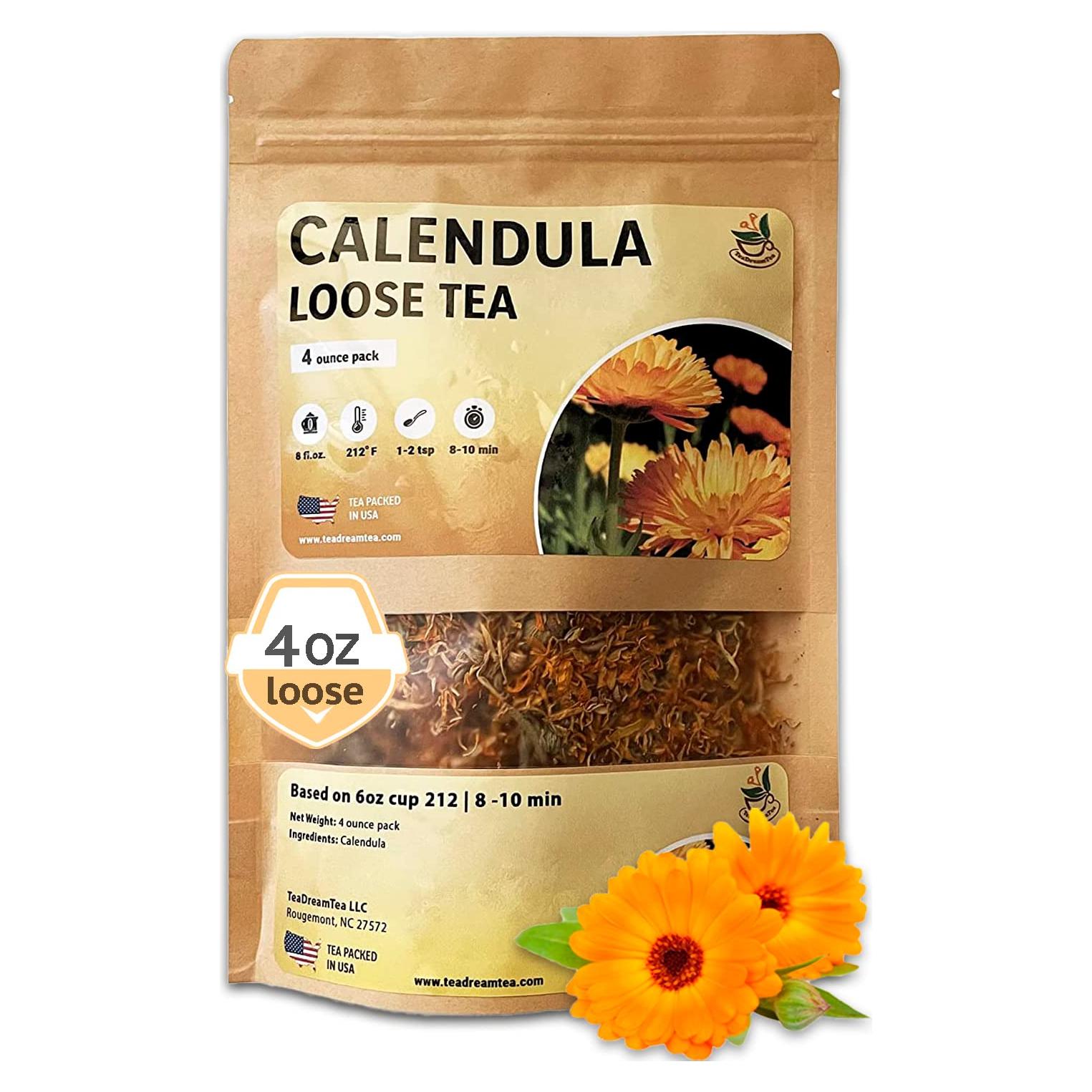 Té de Caléndula Seco 113.4 g - TeaDreamTea - Sabor Natural