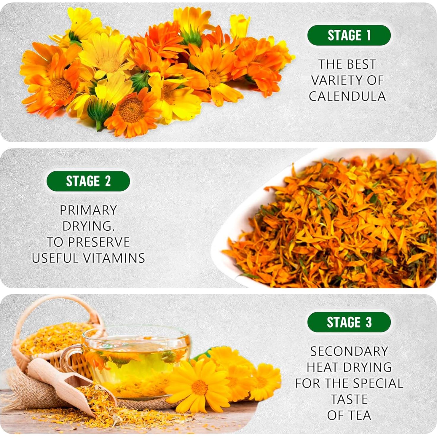 Té de Caléndula Seco 113.4 g - TeaDreamTea - Sabor Natural