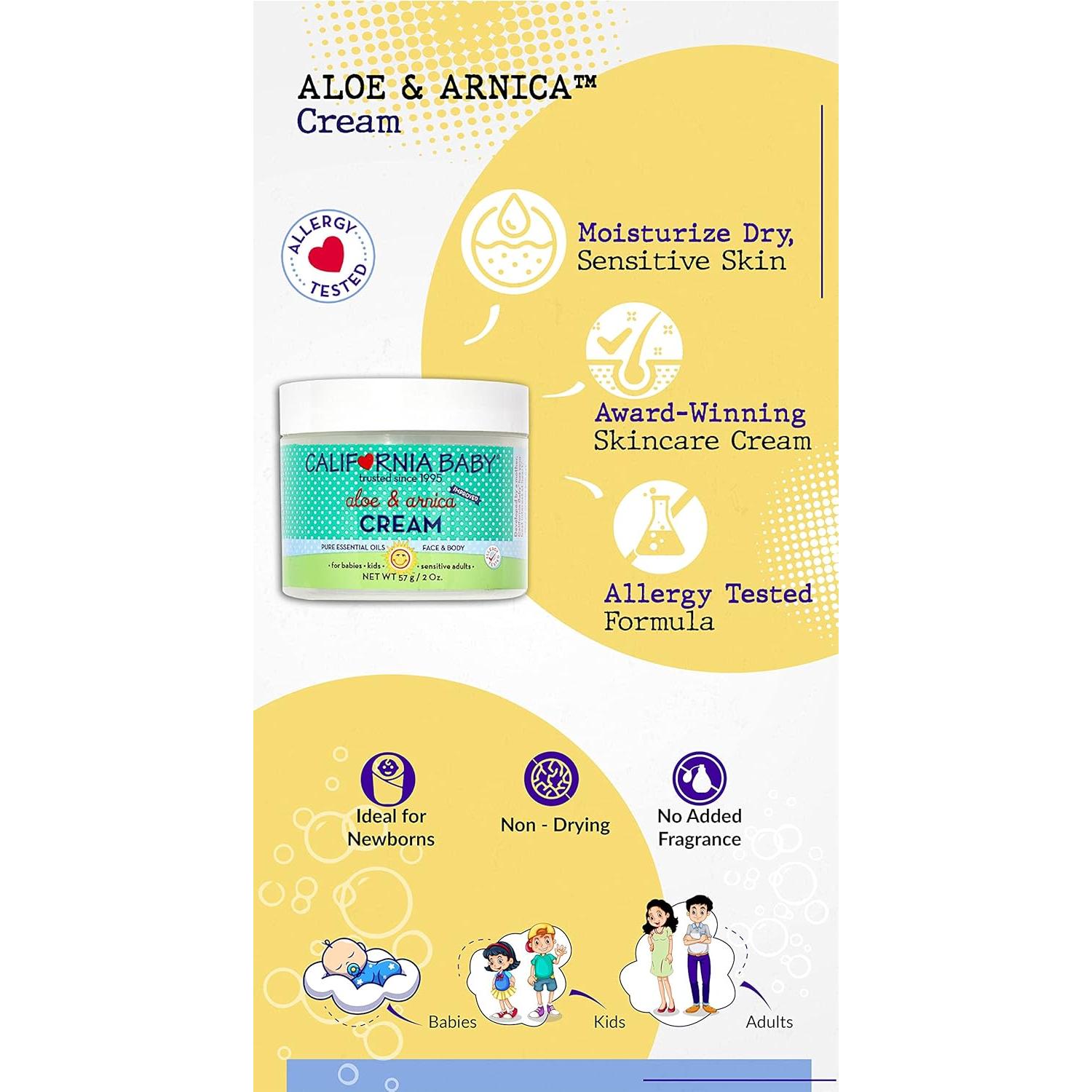 Crema Calmante Aloe y Árnica California Baby 57 g - Hidratante