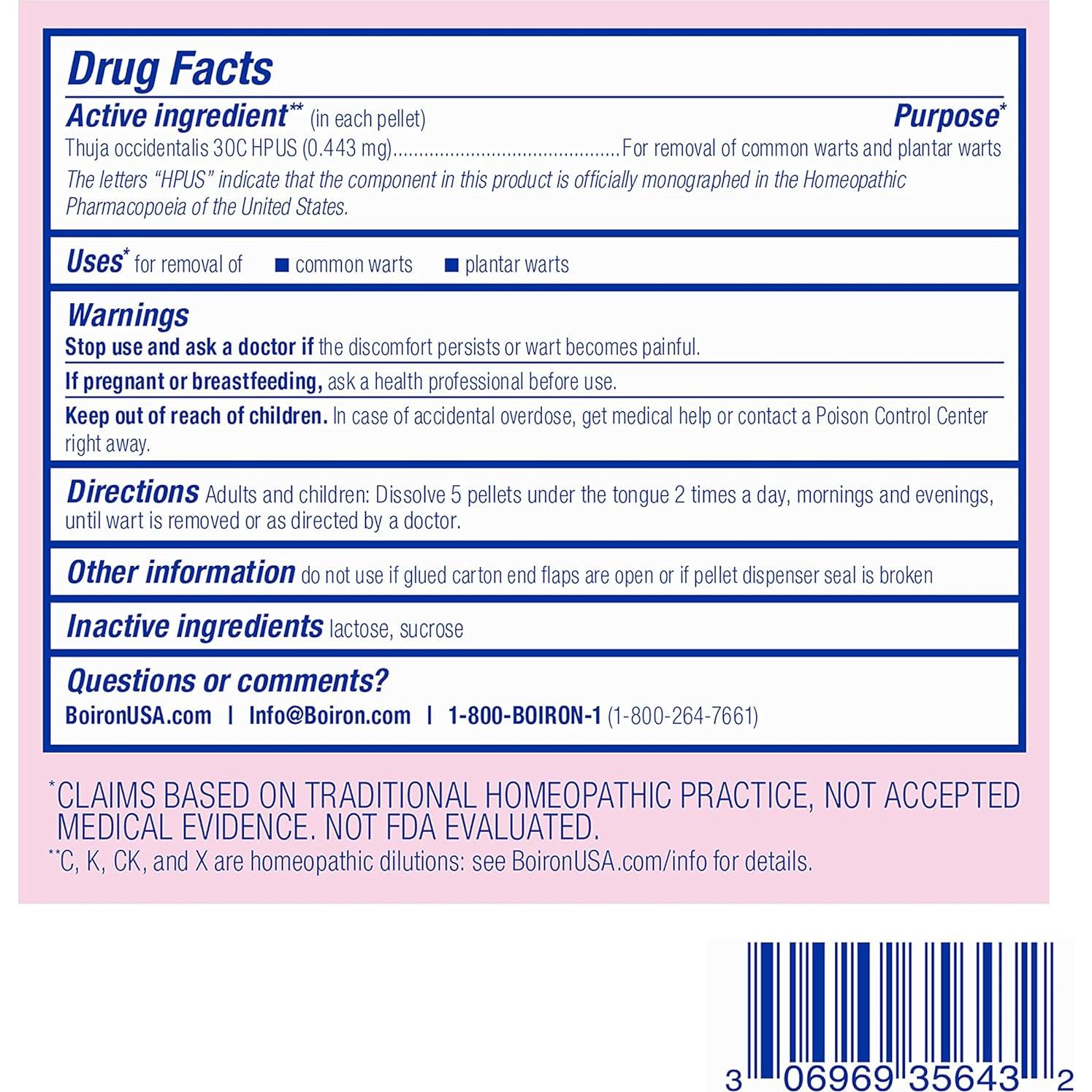 Boiron Thuja Occidentalis 30C - Medicina Homeopática para Verrugas