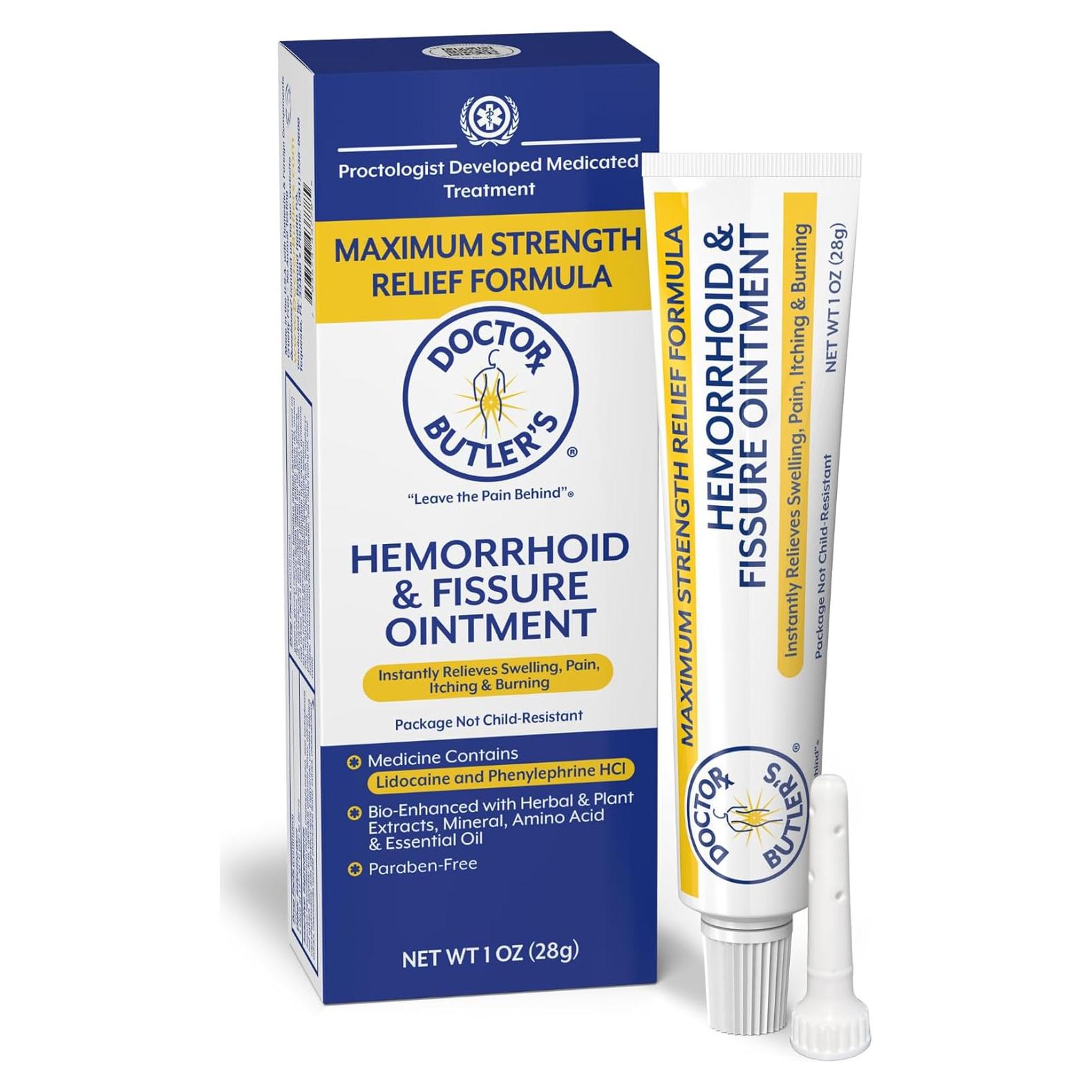 Ungüento para Hemorroides Doctor Butler 28.35 g - Alivio Rápido