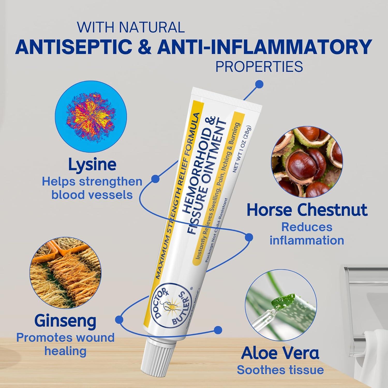 Ungüento para Hemorroides Doctor Butler 28.35 g - Alivio Rápido