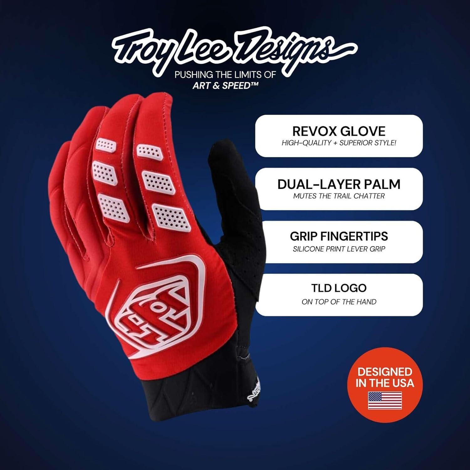 Guantes Troy Lee Designs REVOX 2X Rojo con Protección