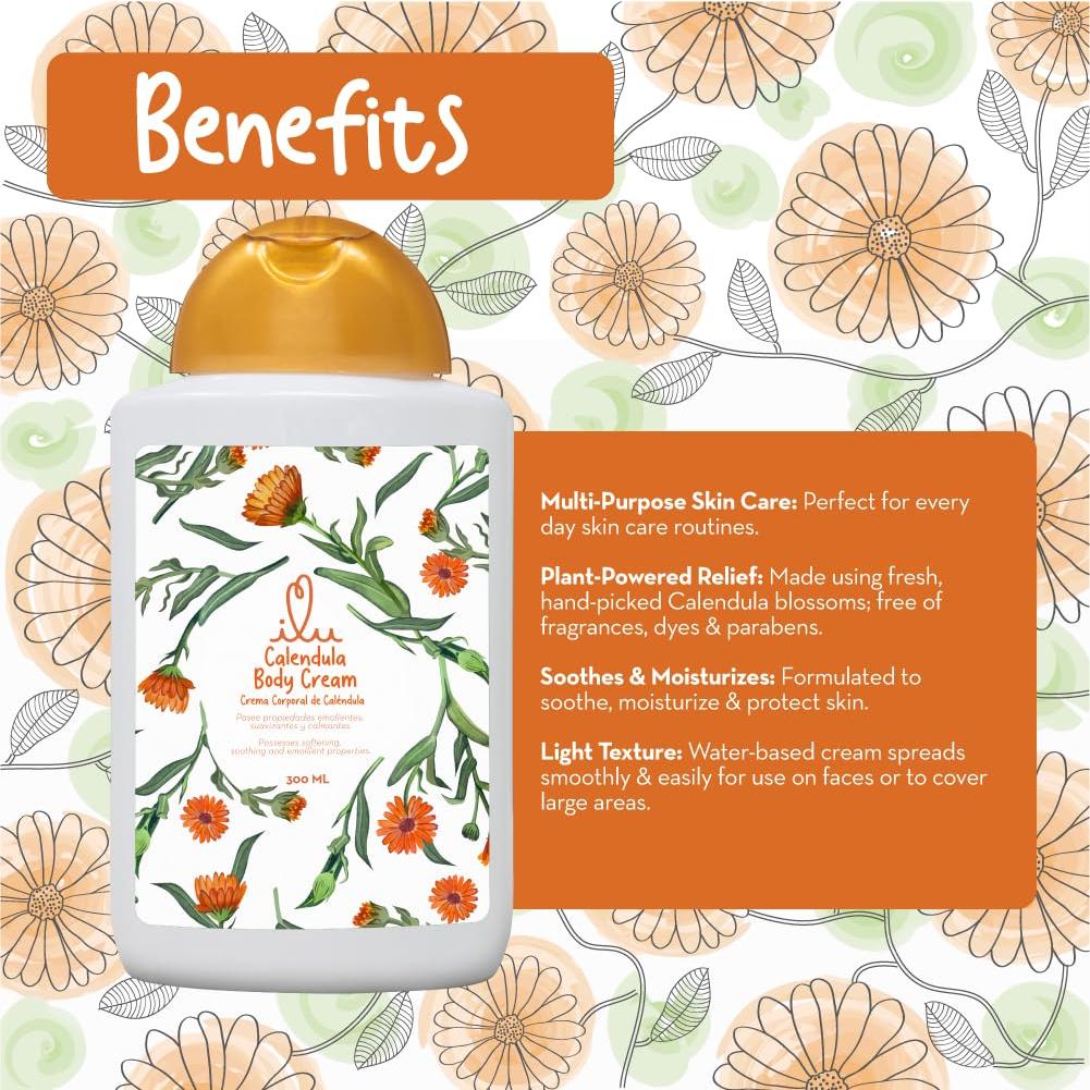 Crema Corporal ILU de Caléndula 300 ml - Hidratante Piel Seca